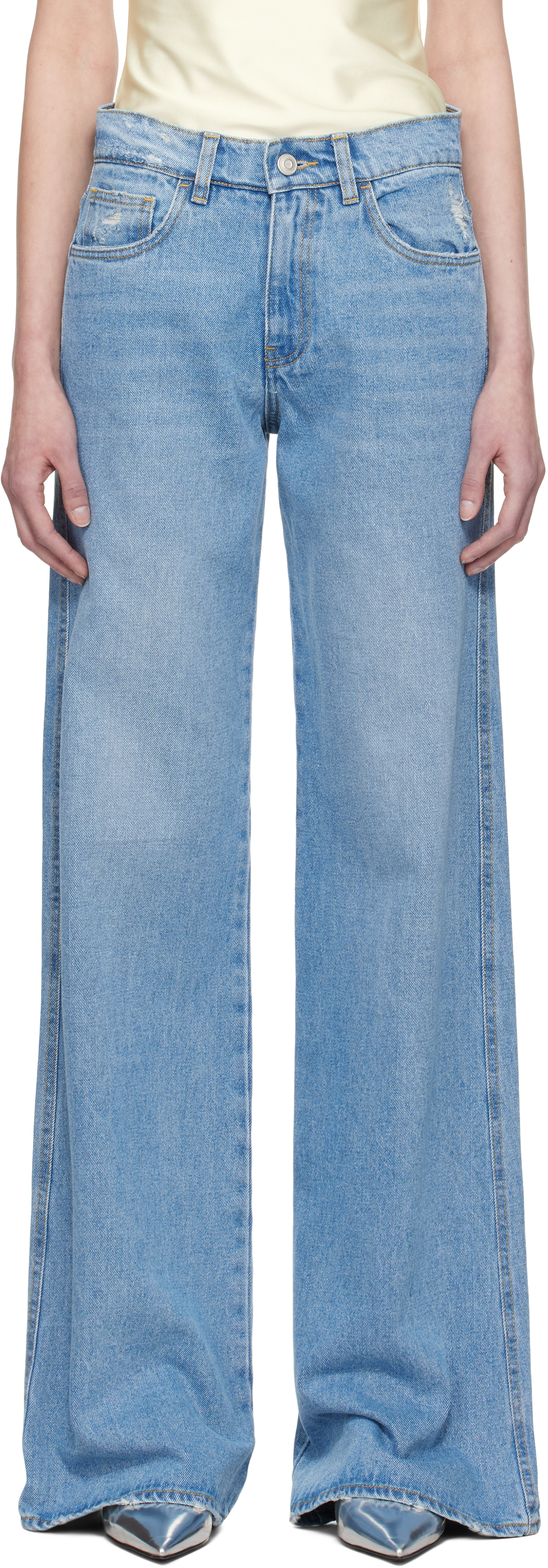 Blue Wide Leg Jeans