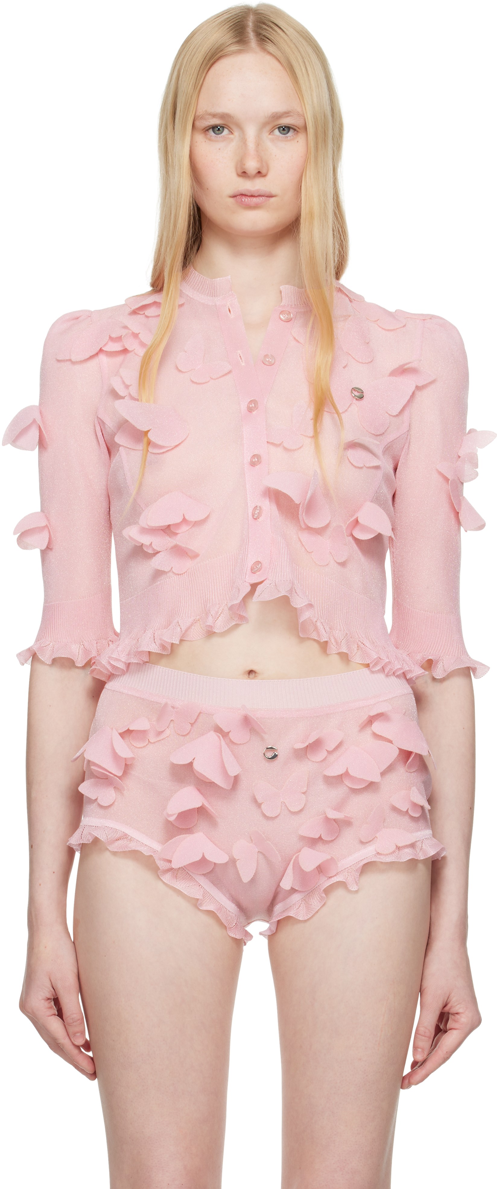 【再入荷！】 Butterfly Knitted Pink Top Sale on Coperni by トップス