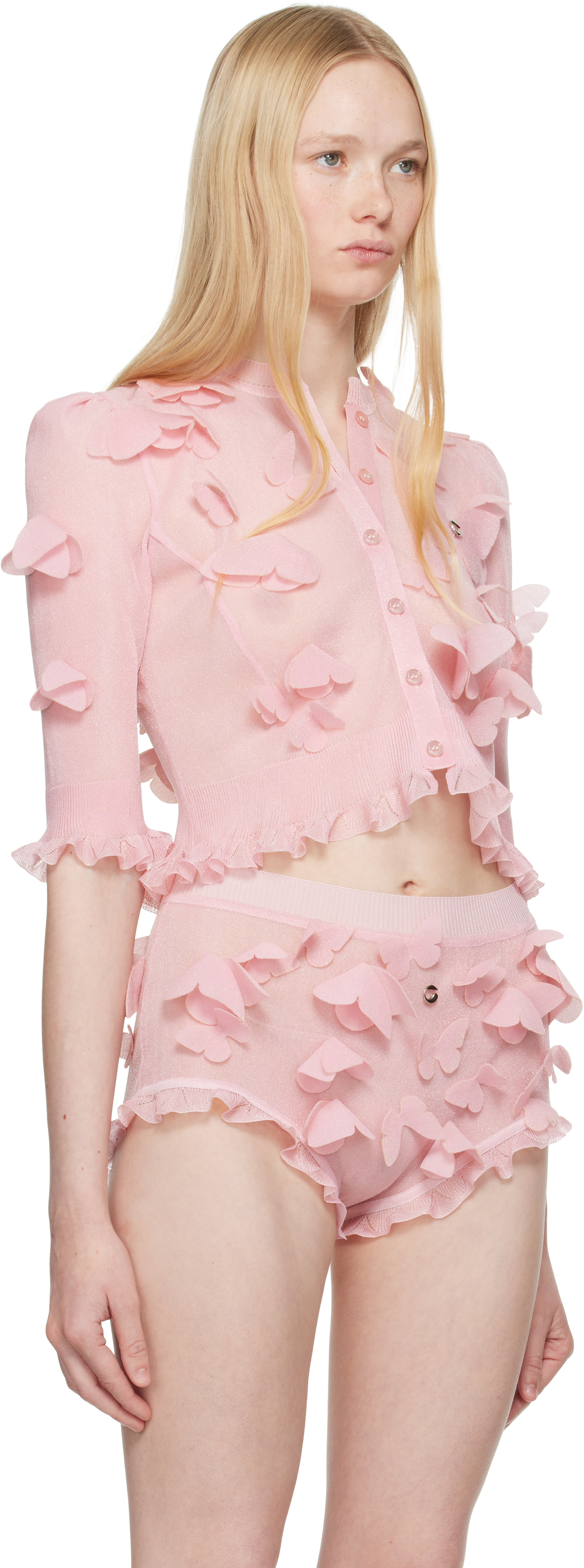 Coperni Pink Knitted Butterfly Top