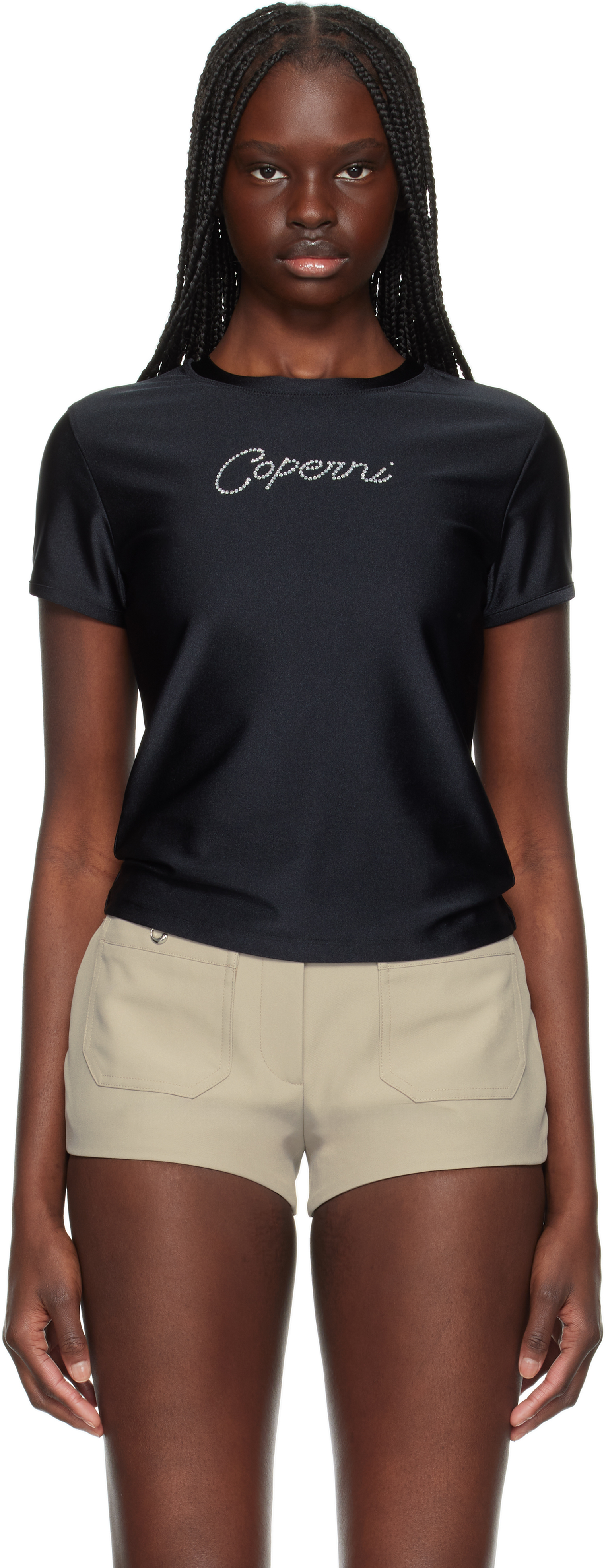 Tシャツ・カットソー COPERNI Woman T-Shirt Black COPJS07CRF3023 BLK Coperni Short Sleeve Tee - Black | Garmentory