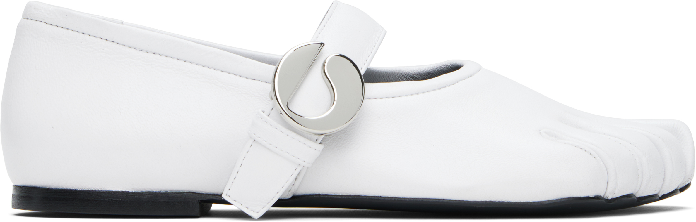 【関税込み】Coperni シルバー Five-Toe Belt フラットシューズ Coperniのホワイト Five-Toe Belt フラットシューズがセール中