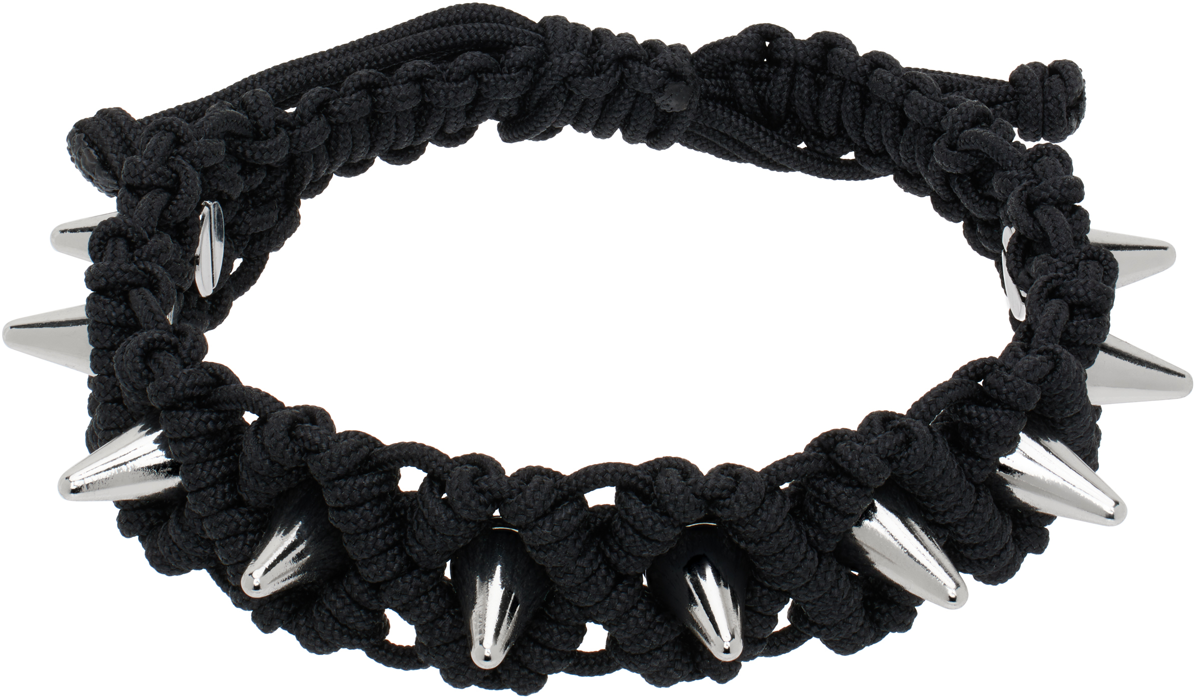 Black Handmade Studded Noeud Bracelet