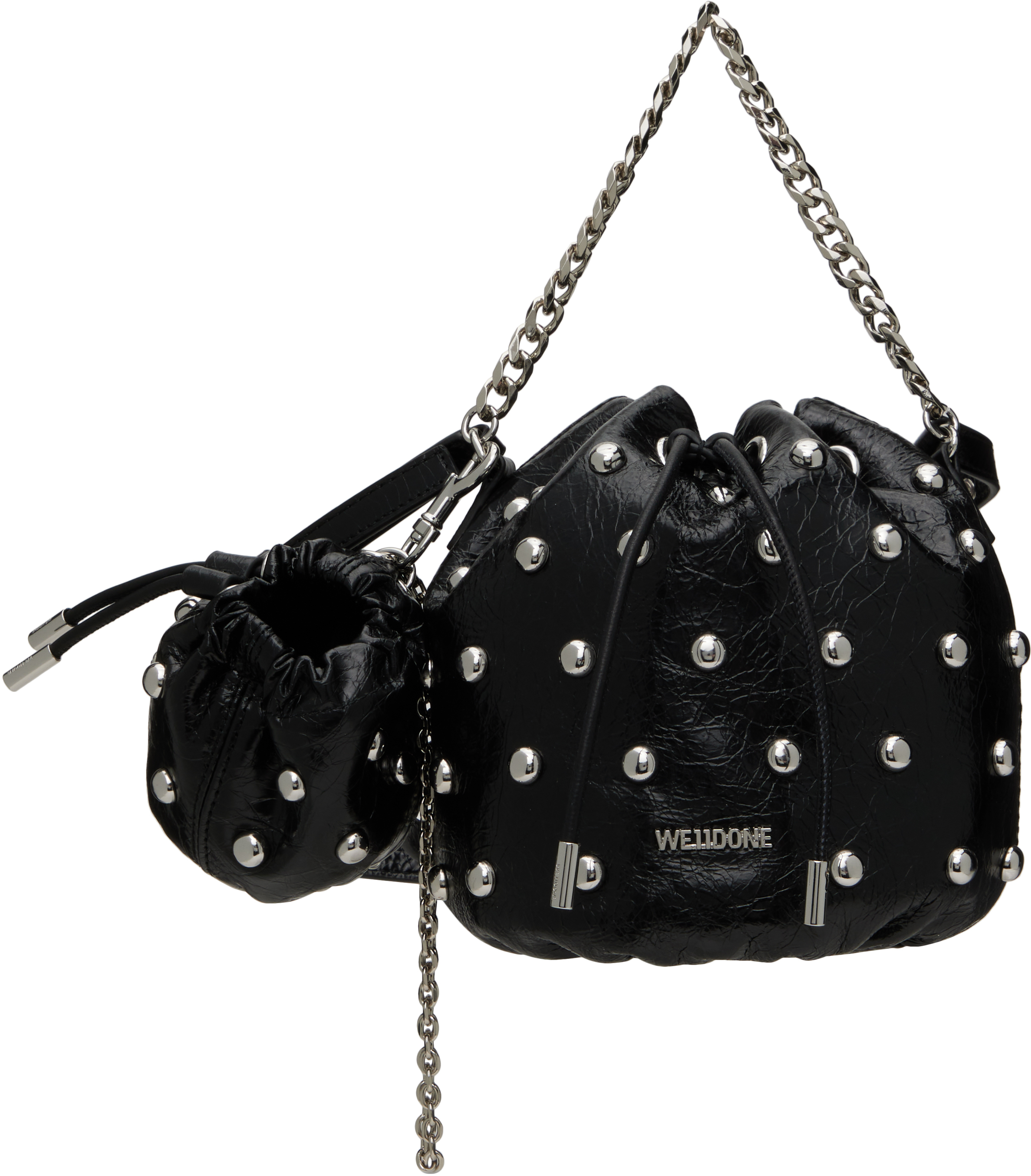 Black Studded Bucket Bag