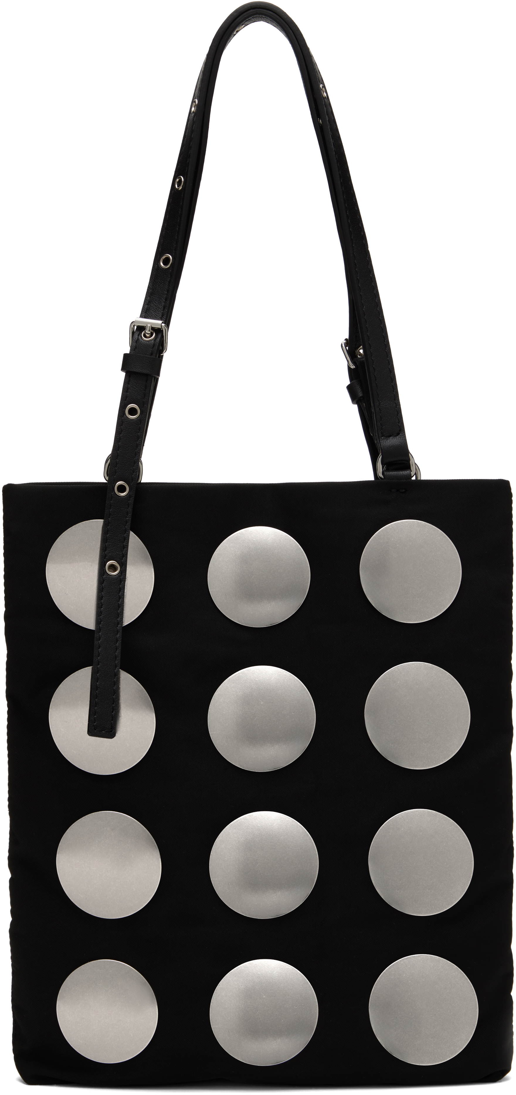 Black Round Studded Mini Tote