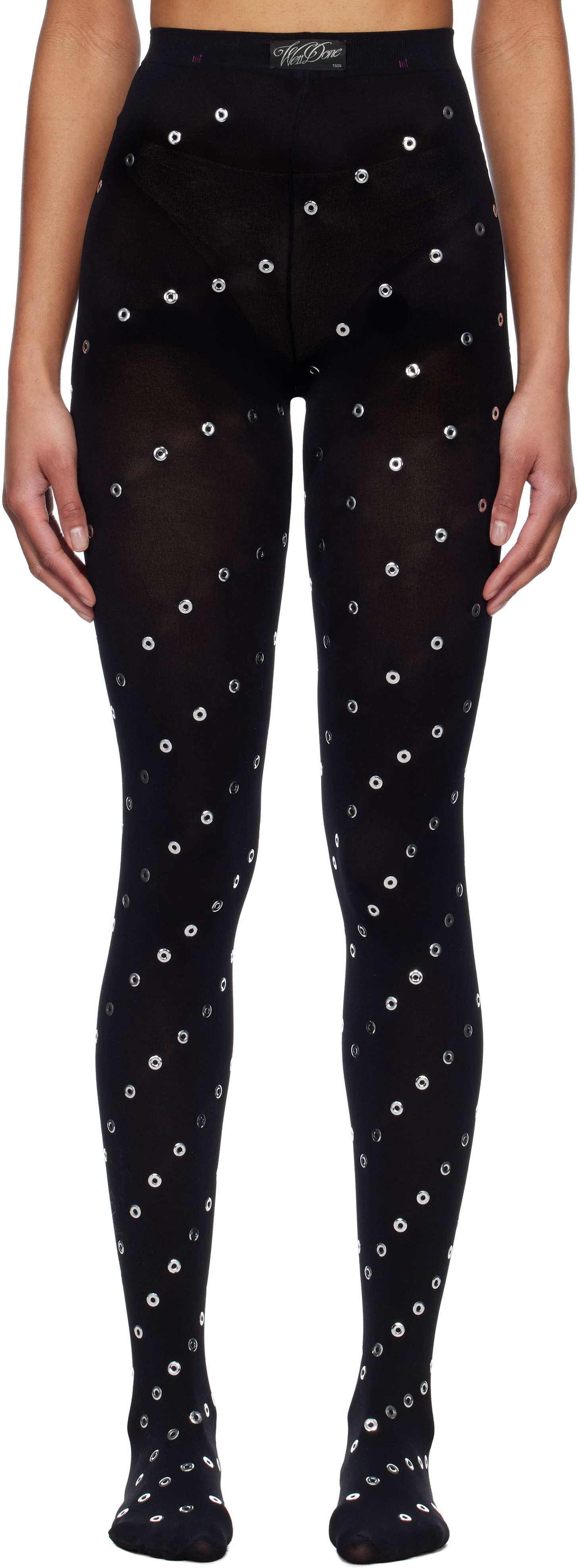 Black Eyelet Tights Leggings