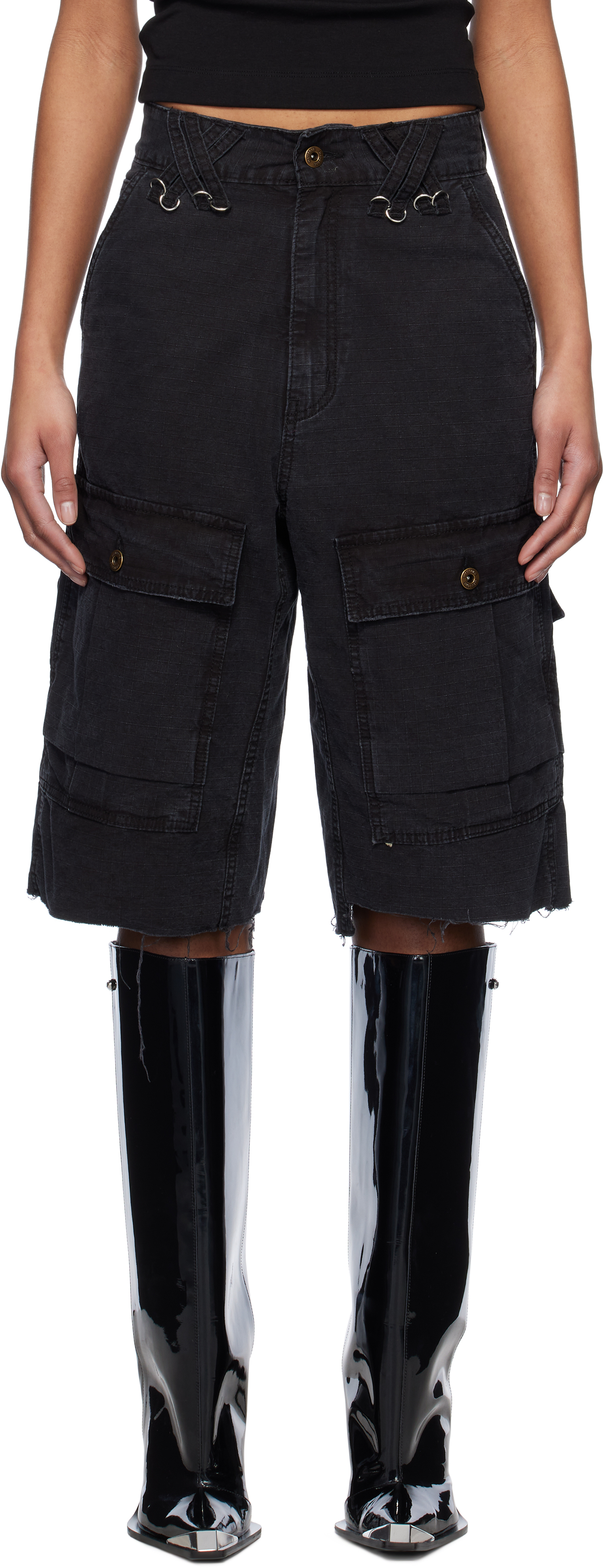 Black Military Vintage Shorts