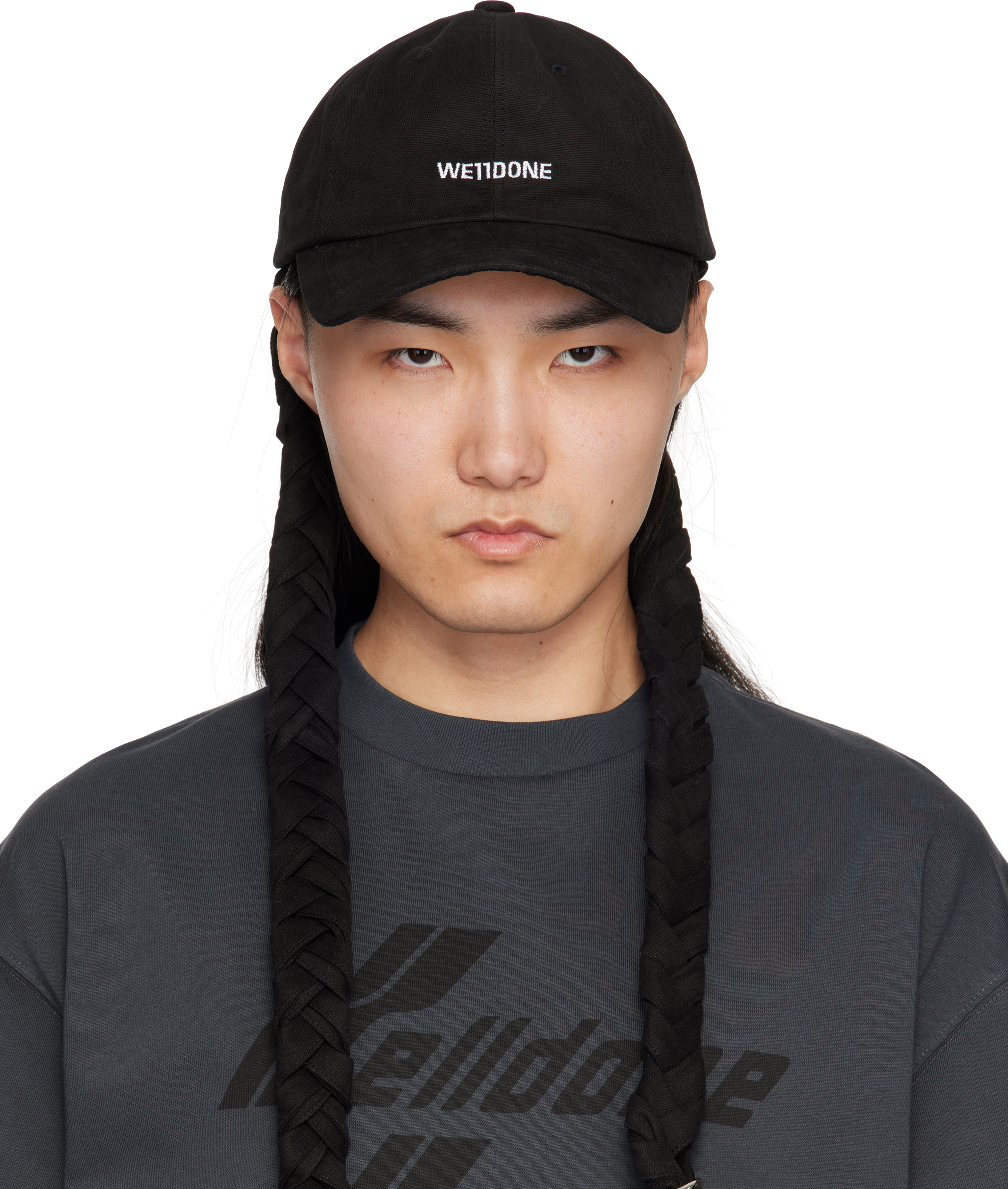 Black Logo Braid Cap