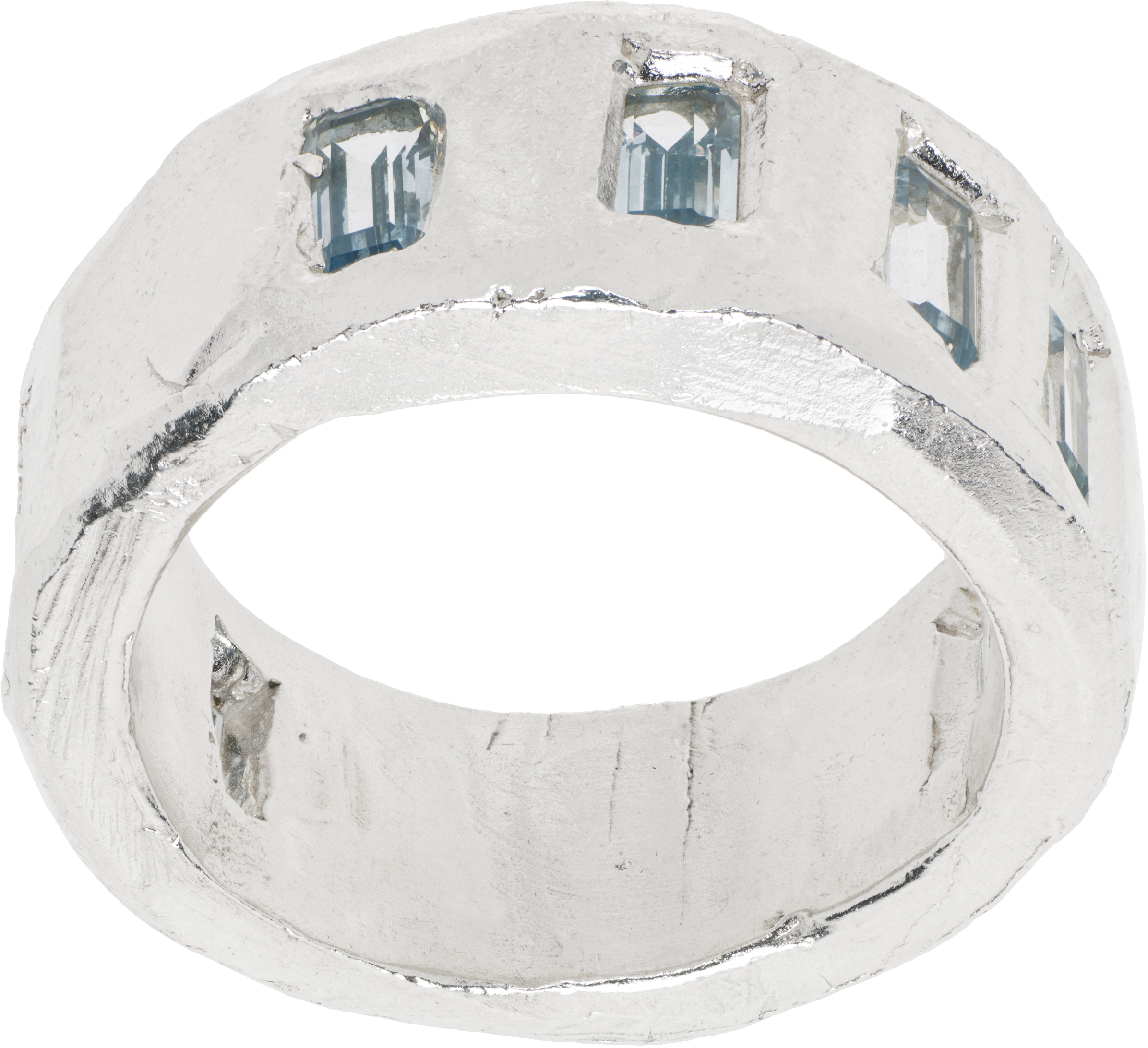 Silver Aquamarine Morris Ring