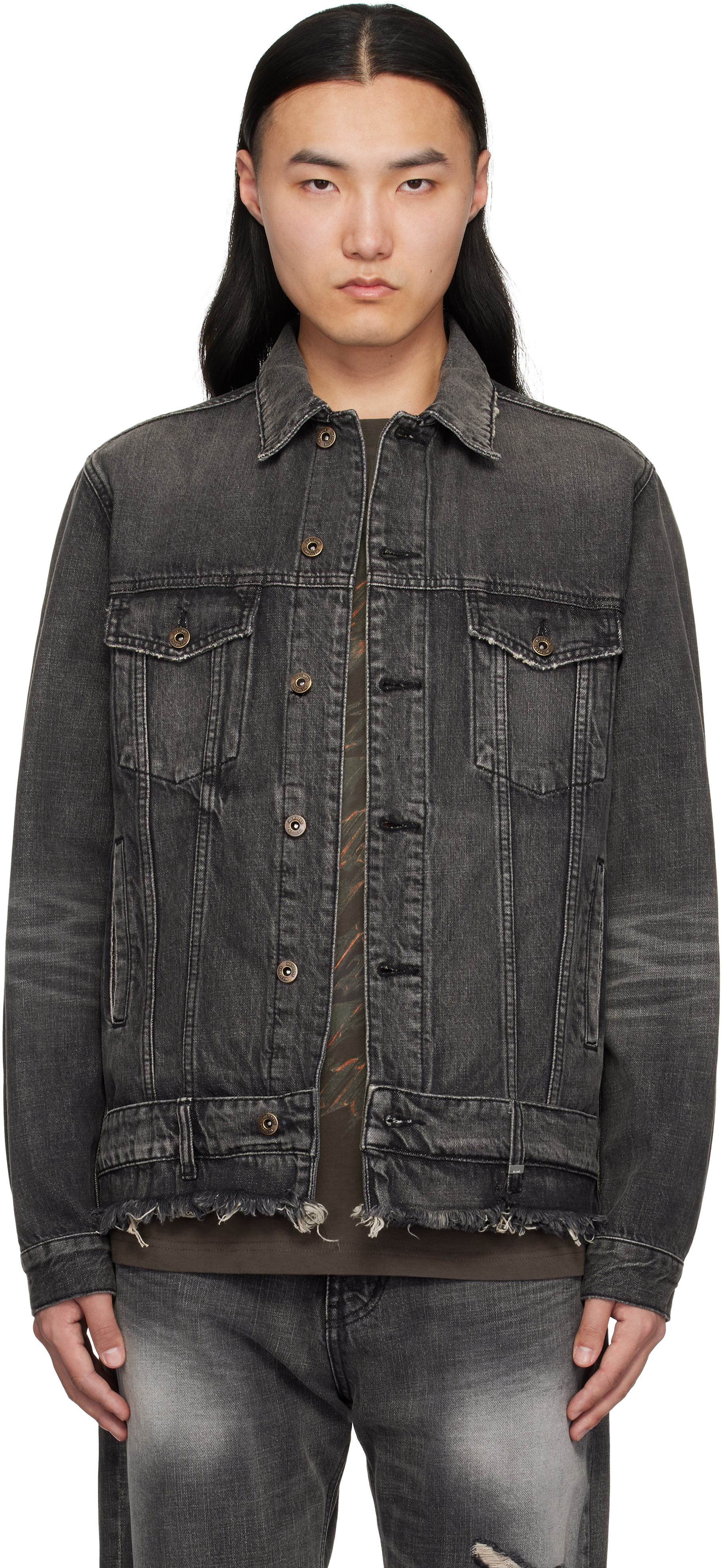 Black Belted Denim Jacket