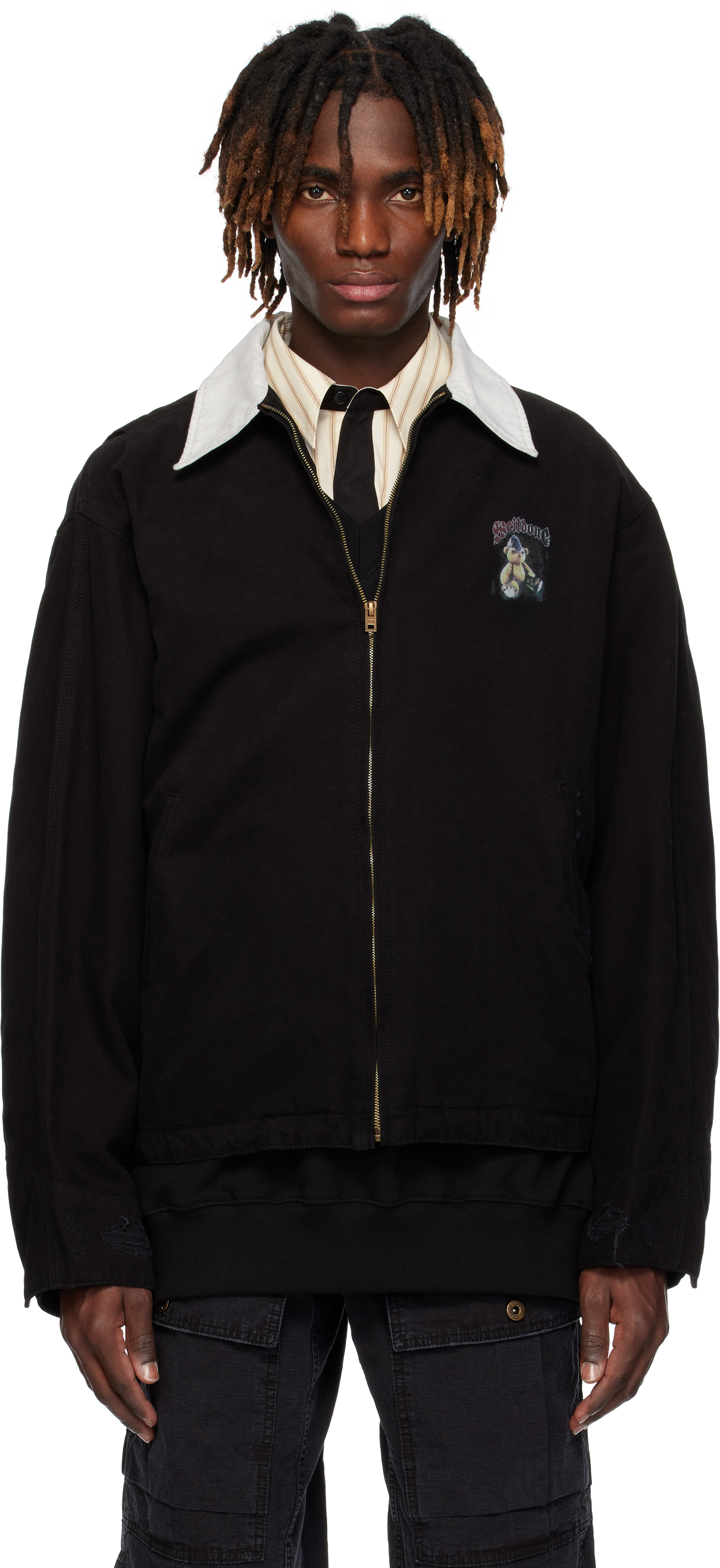 Black Punk Teddy Work Jacket