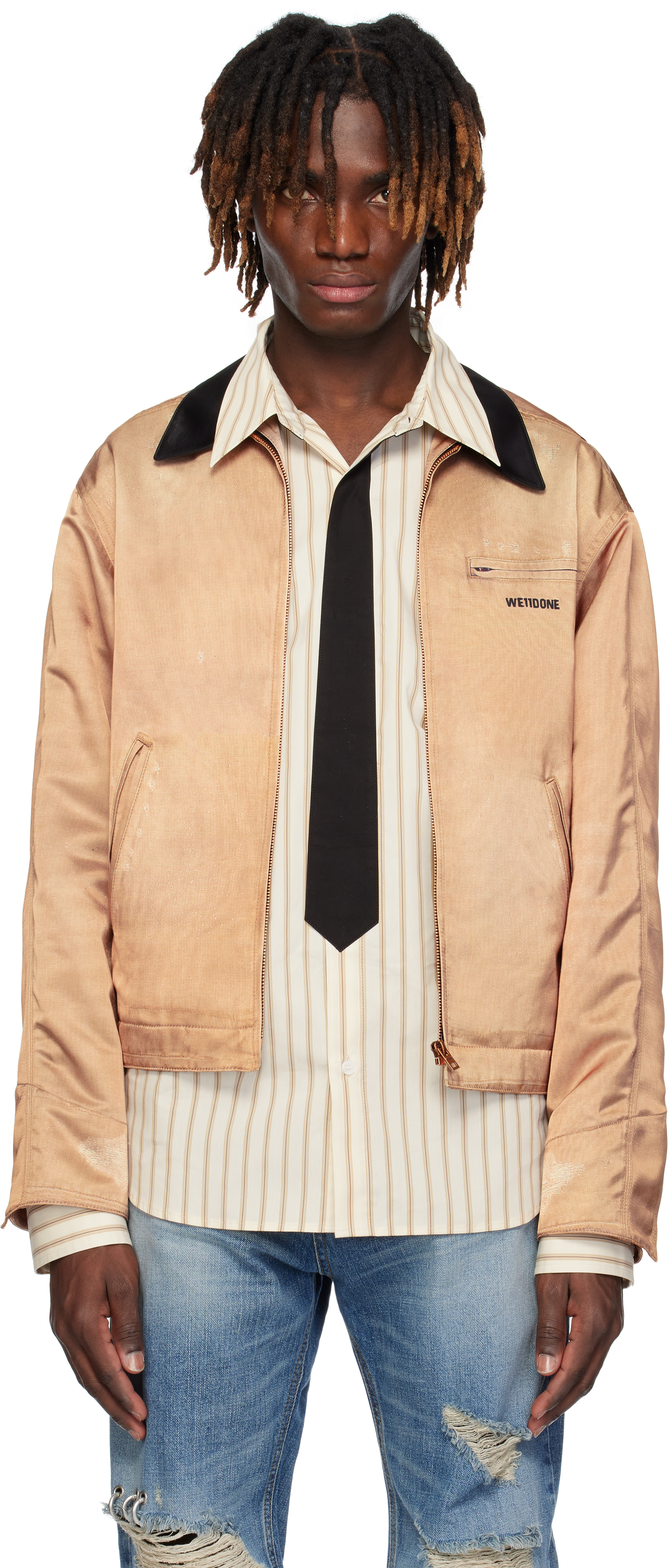 Beige Printed Work Jacket