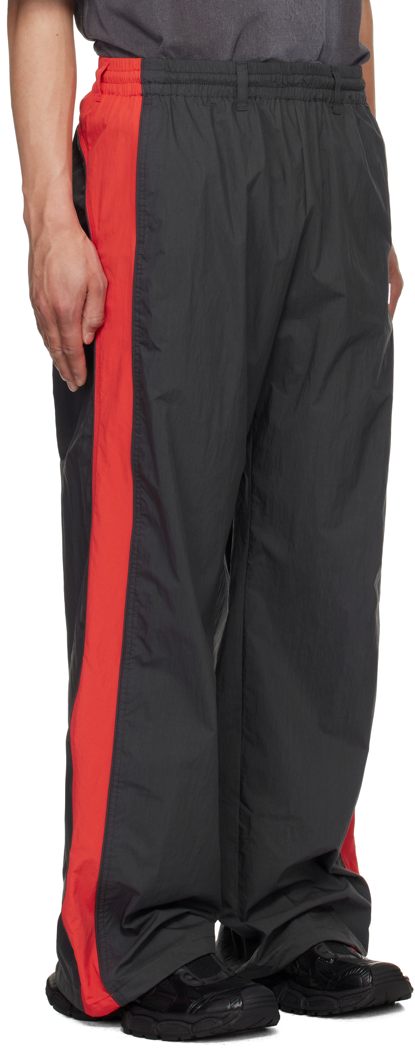 We11 Done Sheldon Color Block Track Pants In Charcoal