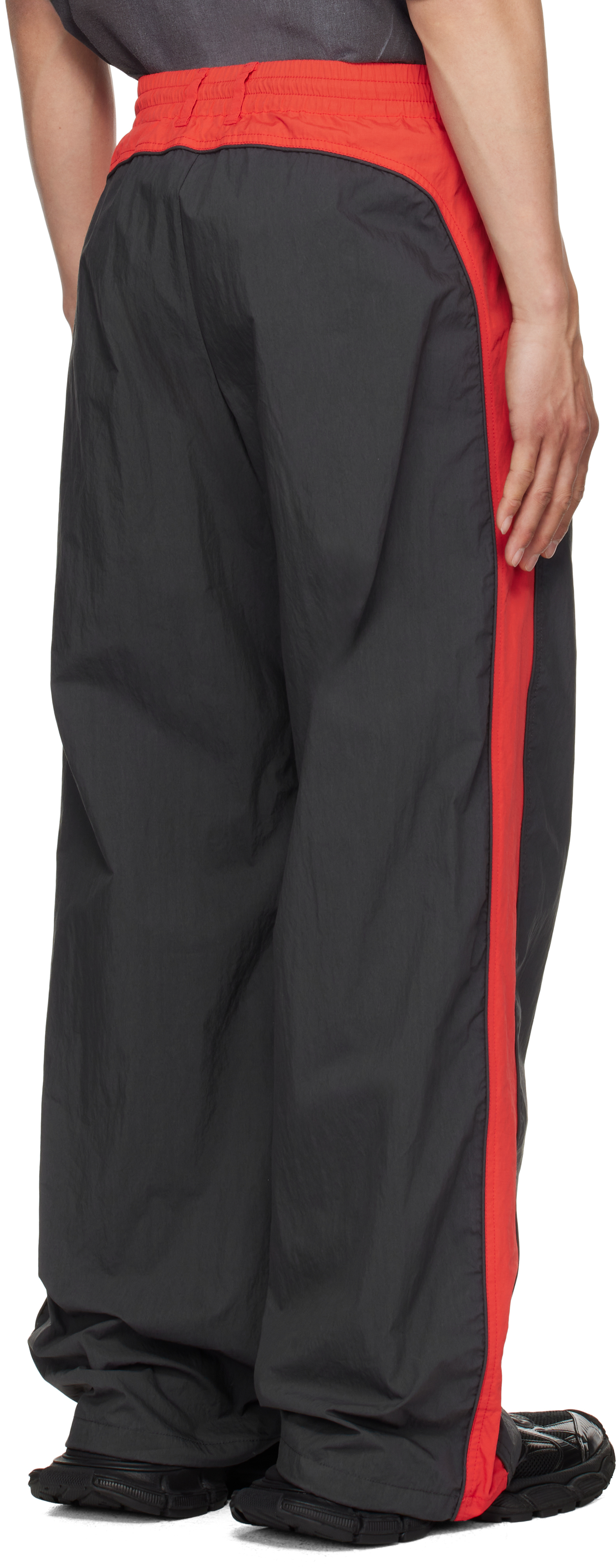 We11 Done Sheldon Color Block Track Pants In Charcoal