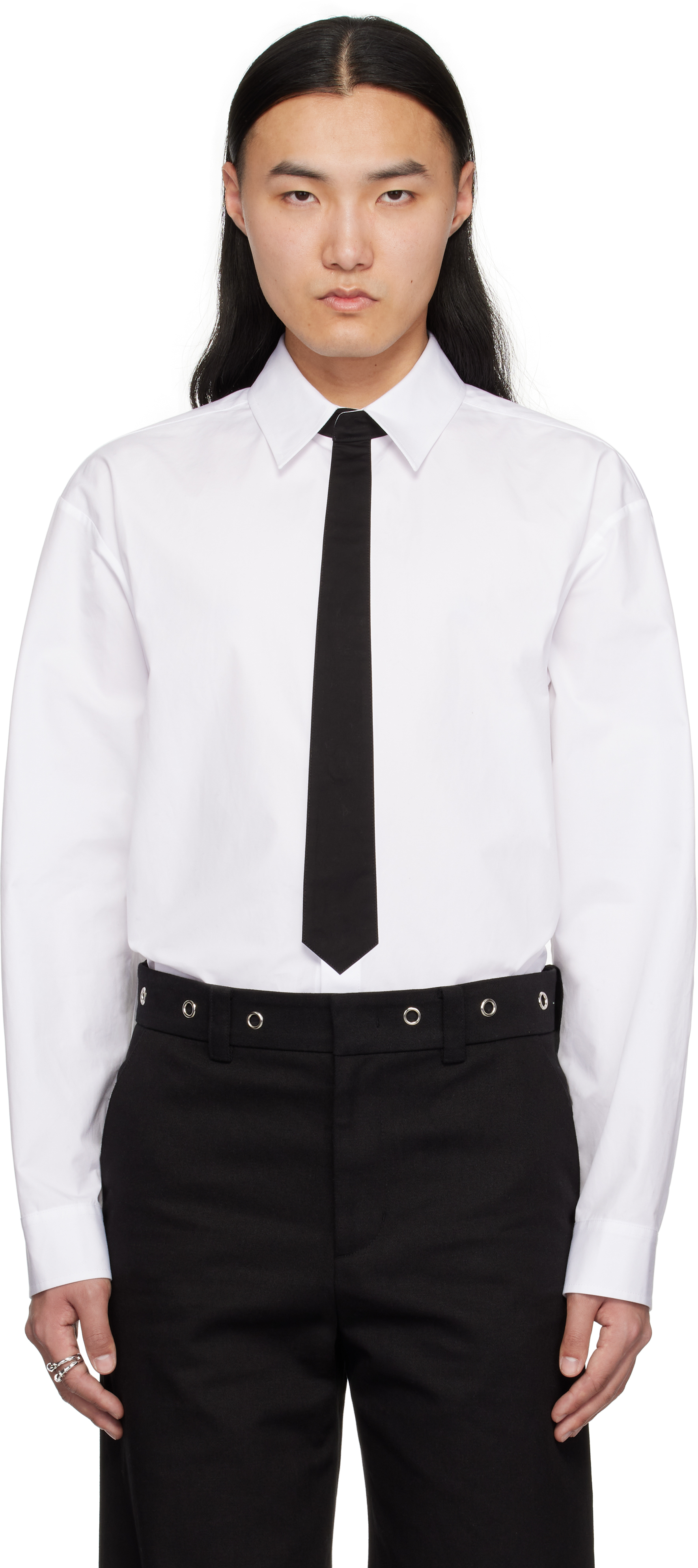 White Necktie Shirt