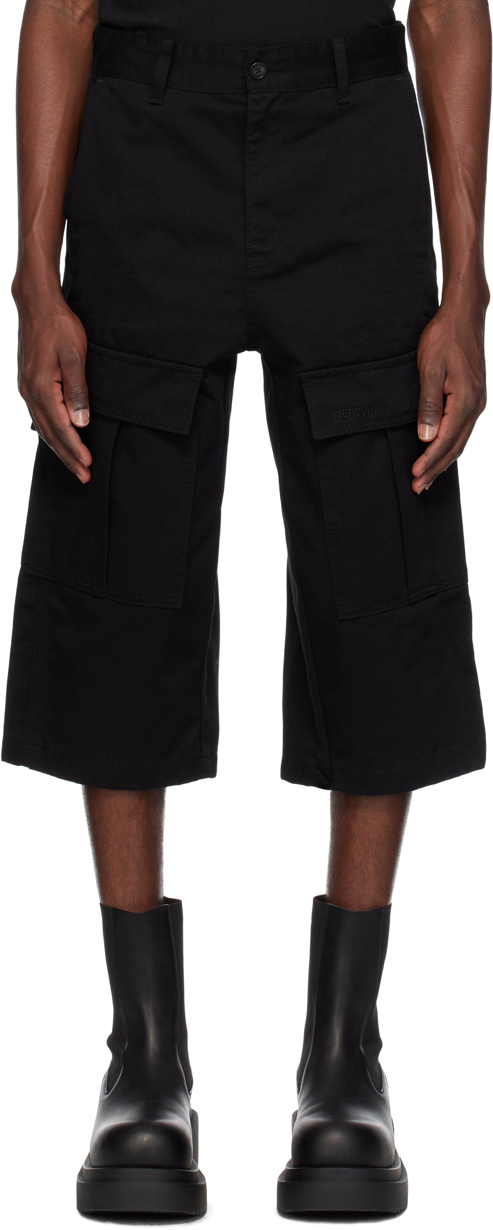 Black Chino Cargo Shorts