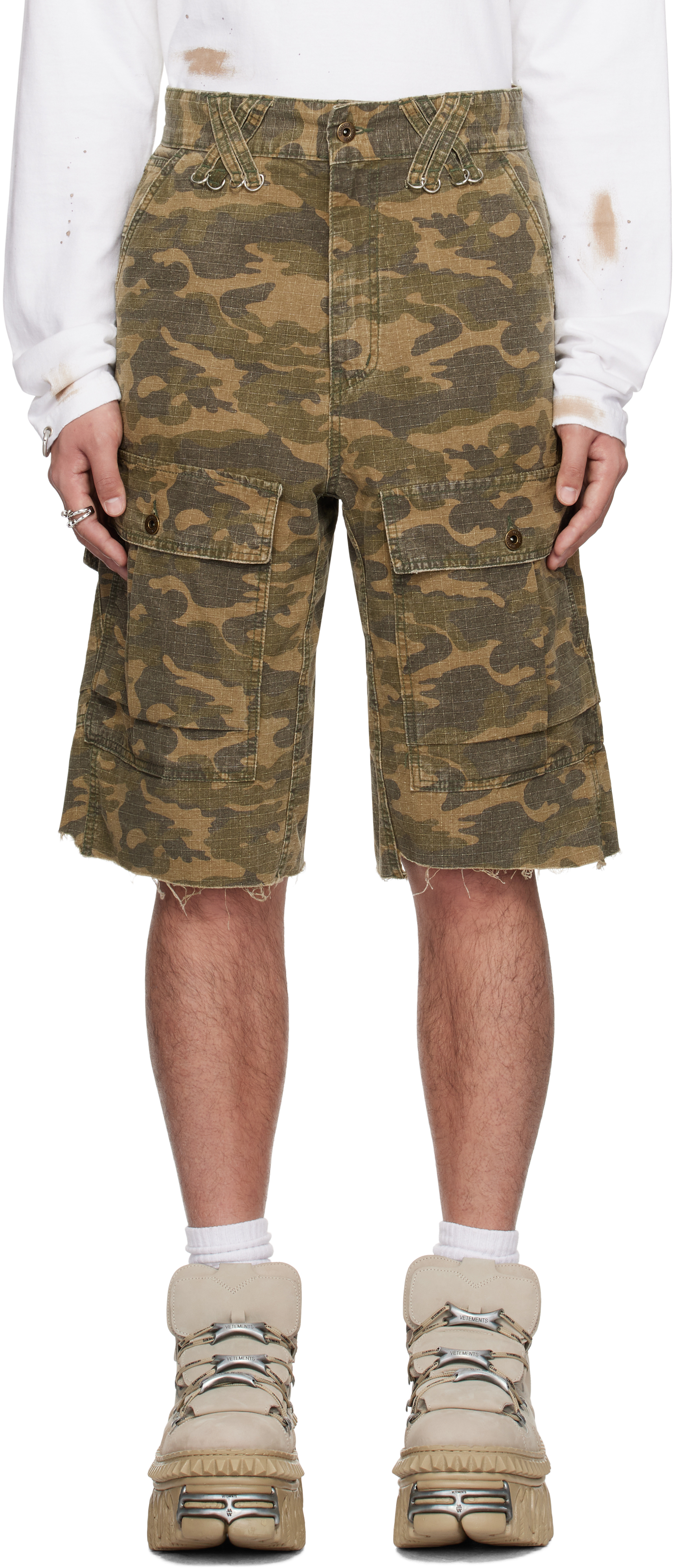 Khaki Camo Vintage Shorts