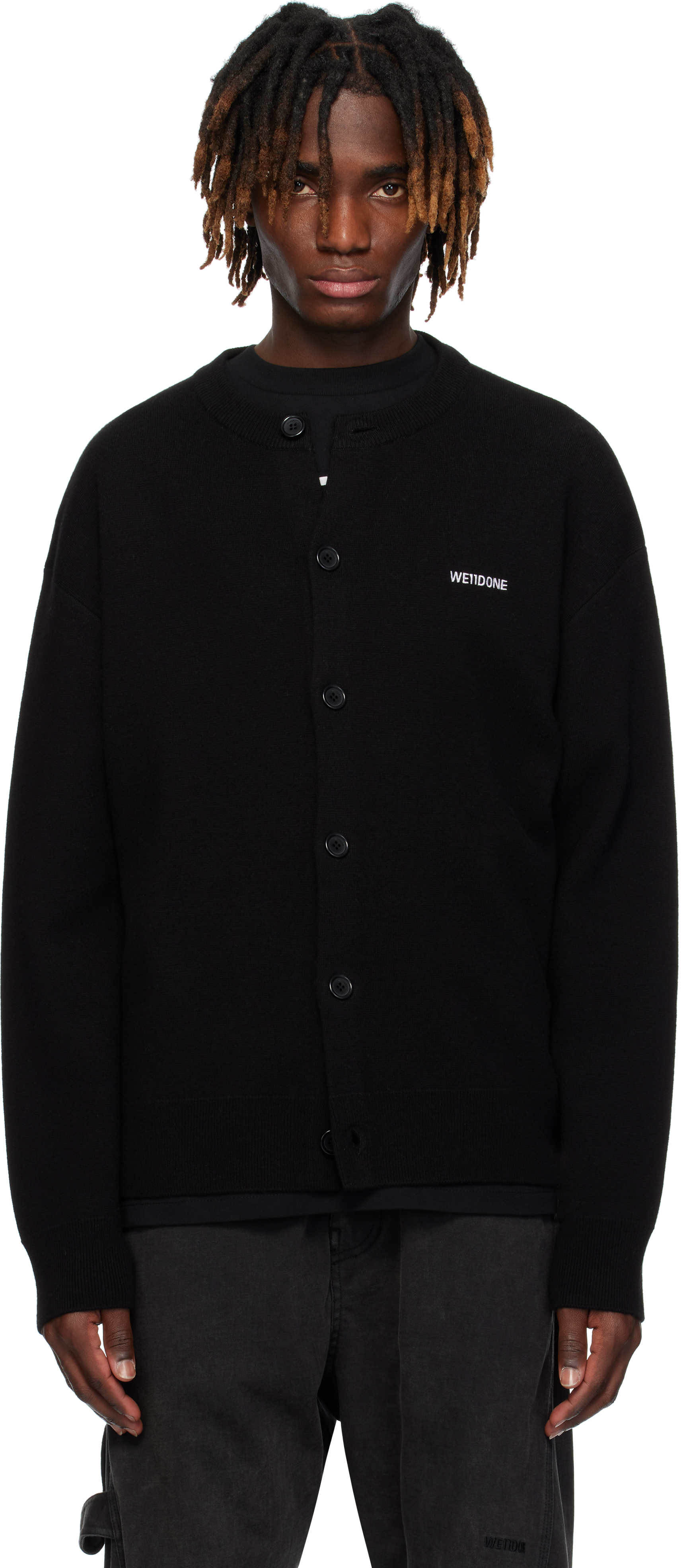 Black Logo Knit Cardigan