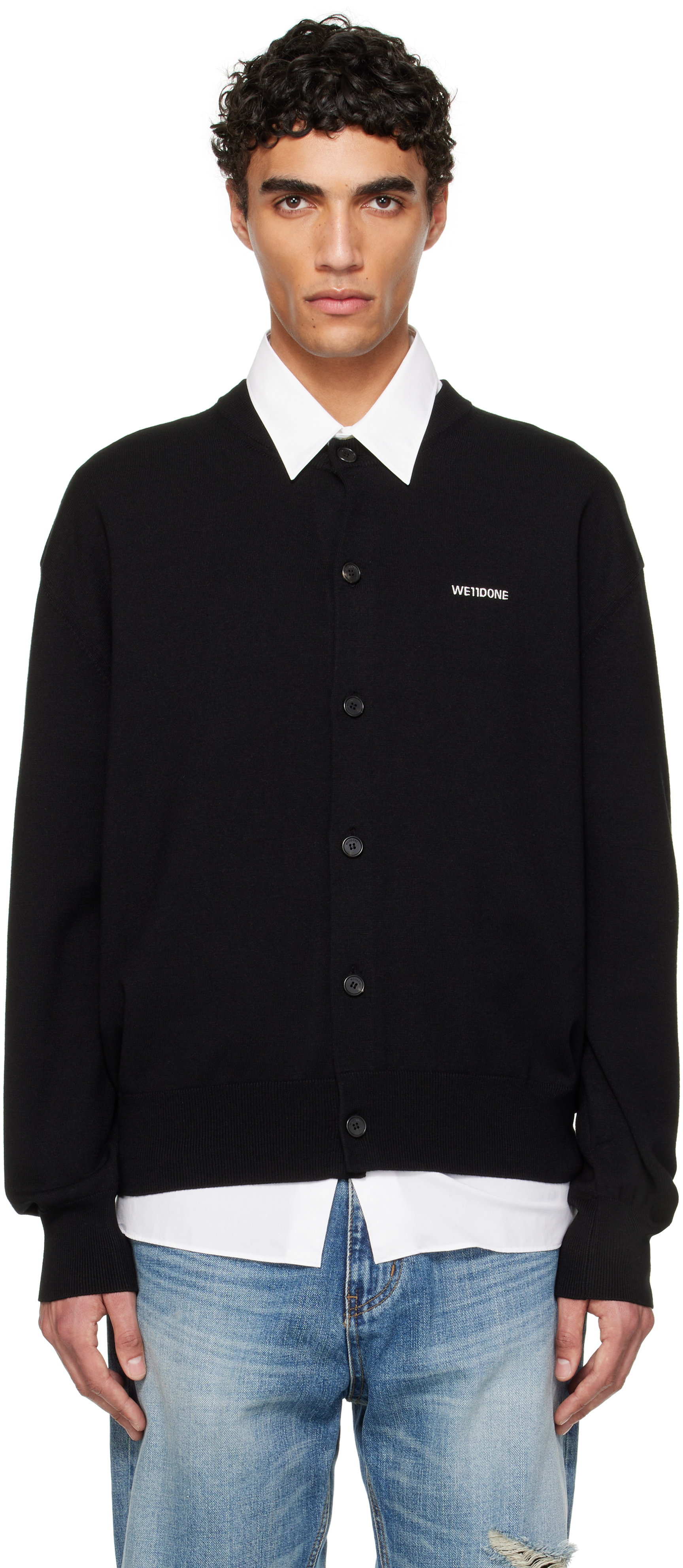 Black Logo Knit Cardigan