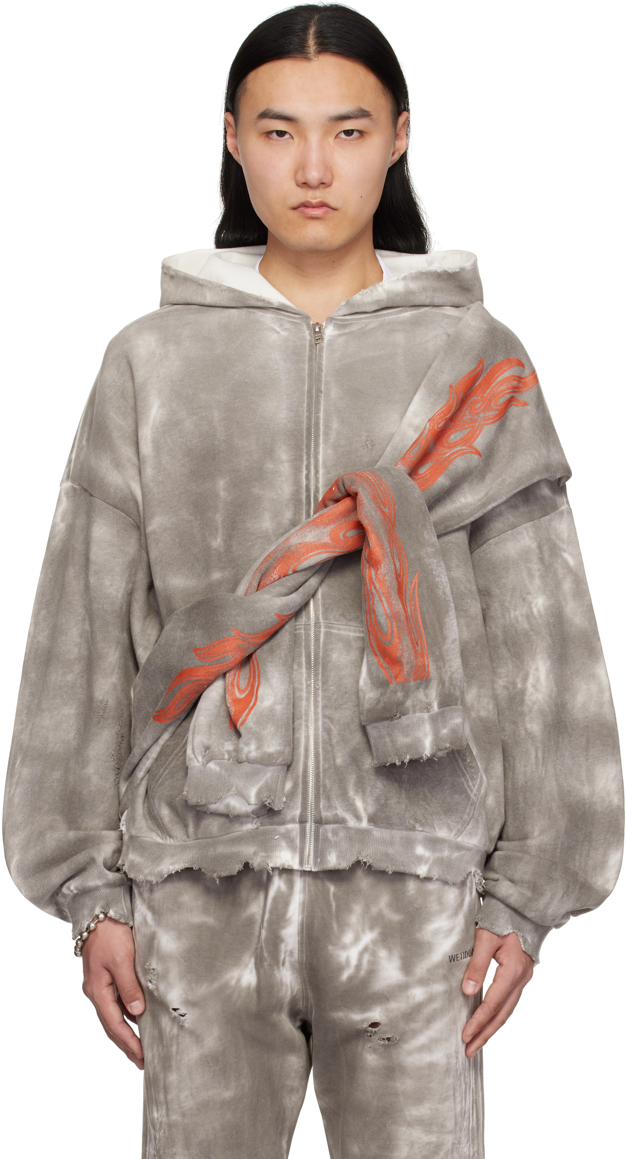 Gray Muddy 4 Sleeves Hoodie