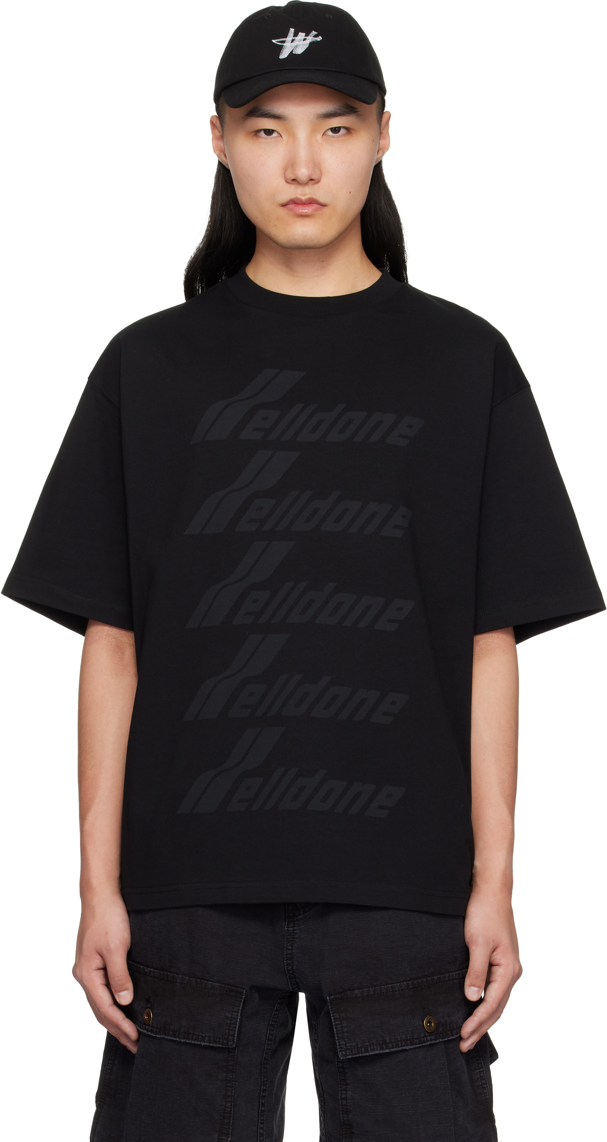【関税込み】We11done ブラック Se11done DNA Tシャツ We11done オーバーサイズ Tシャツ | ブラック | FARFETCH JP