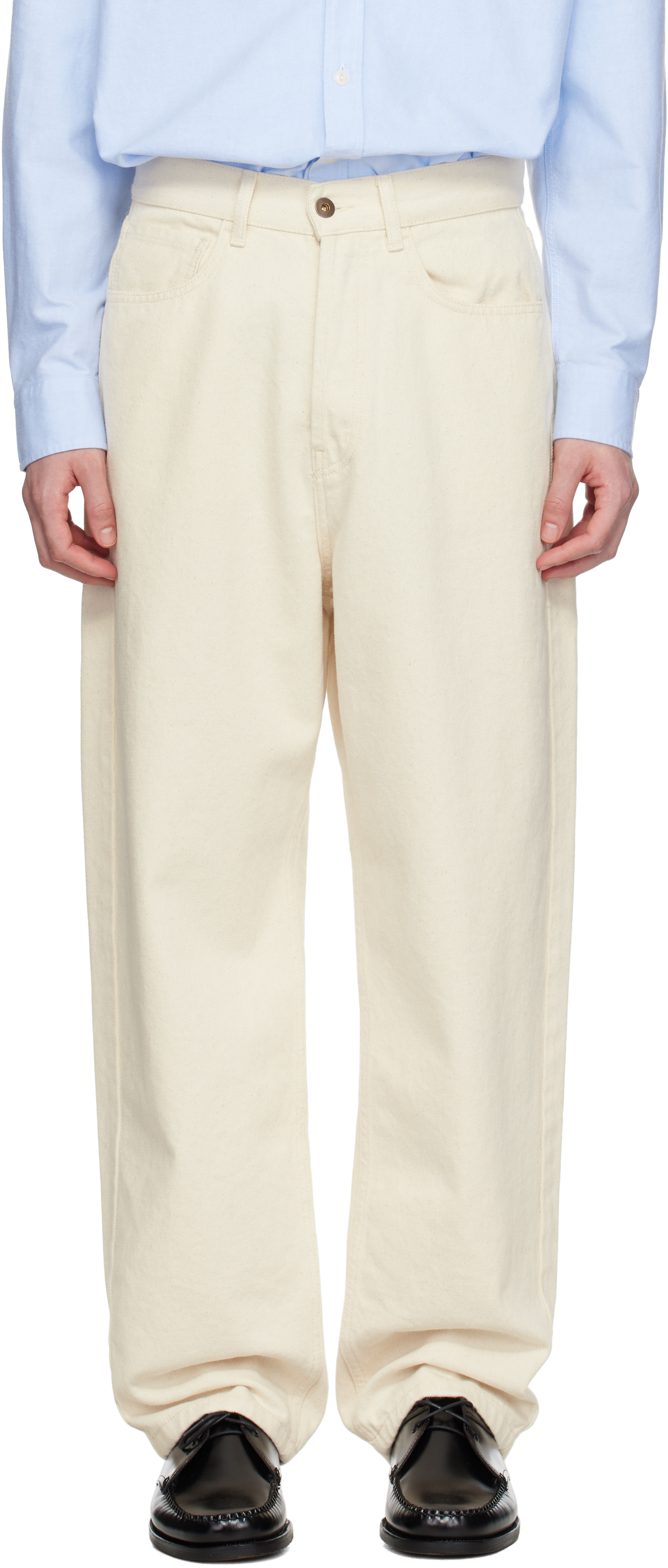 MERZ B SCHWANEN OFF-WHITE PANTS07 TROUSERS