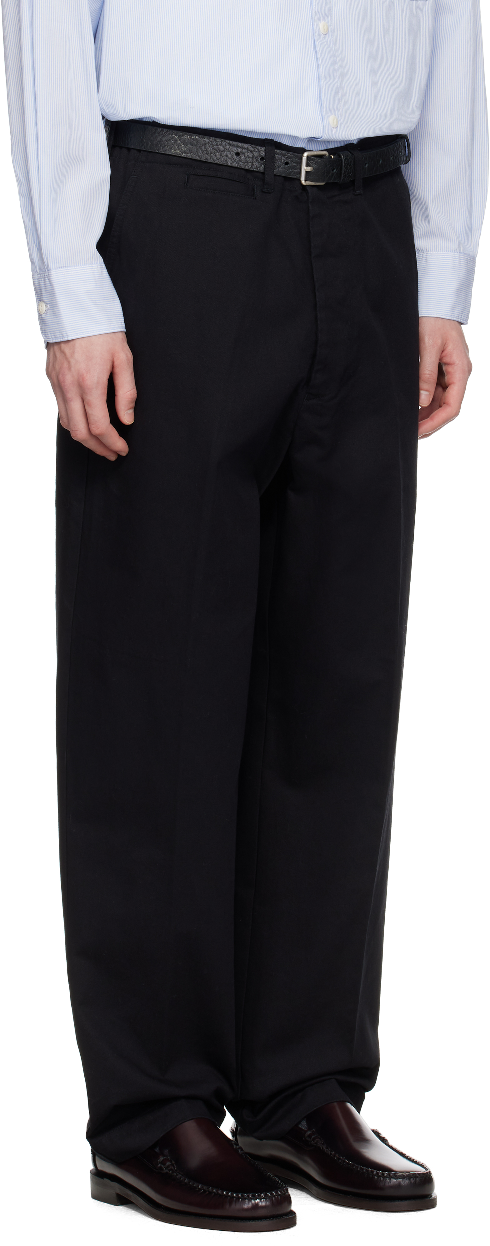 MERZ B SCHWANEN BLACK CHINO01 TROUSERS
