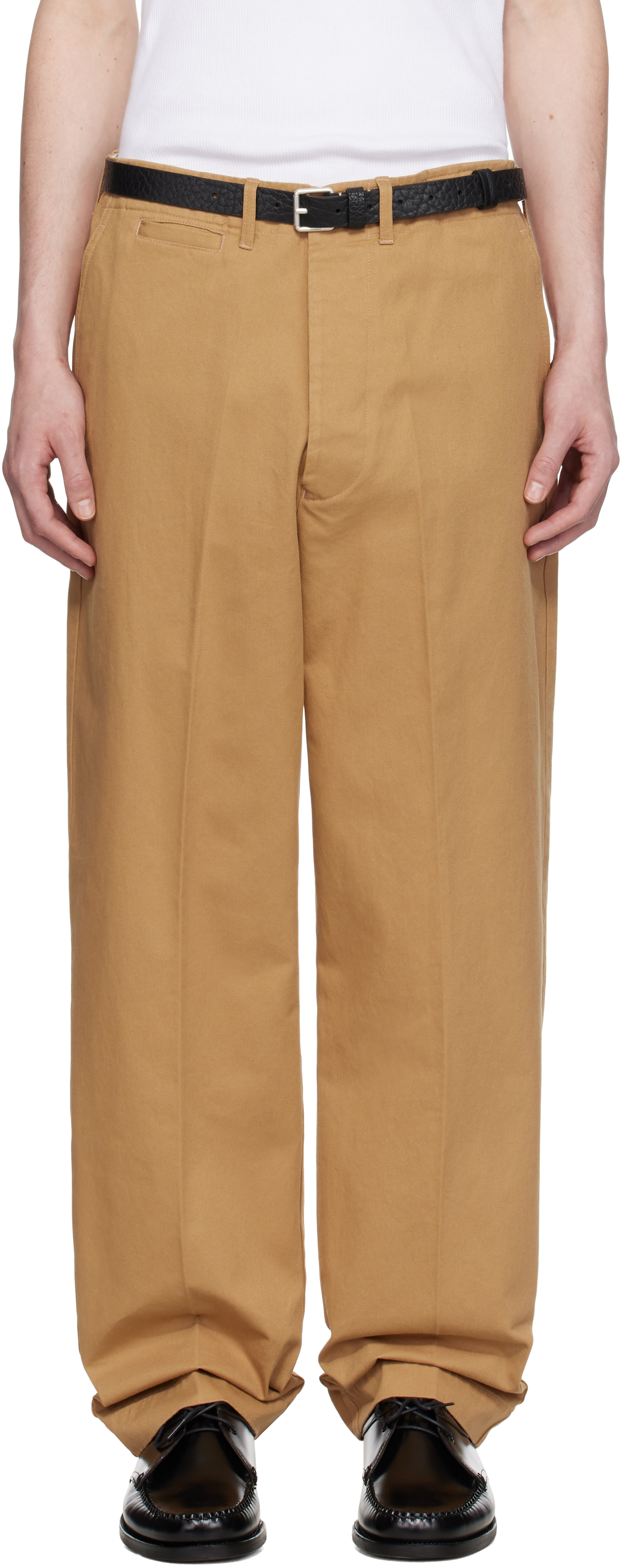 MERZ B SCHWANEN TAN CHINO01 TROUSERS