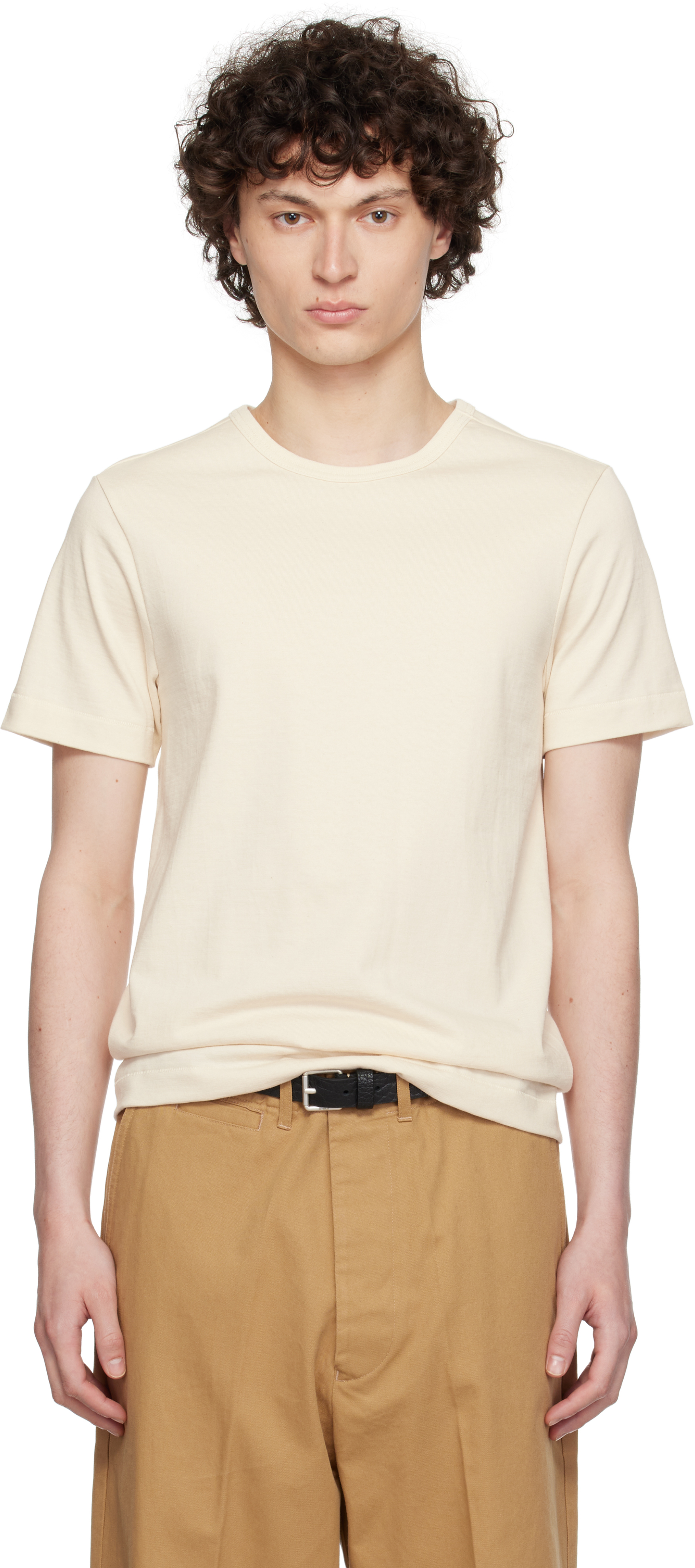 Merz B Schwanen Off-white 215 Loopwheeled T-shirt In 02 Nature