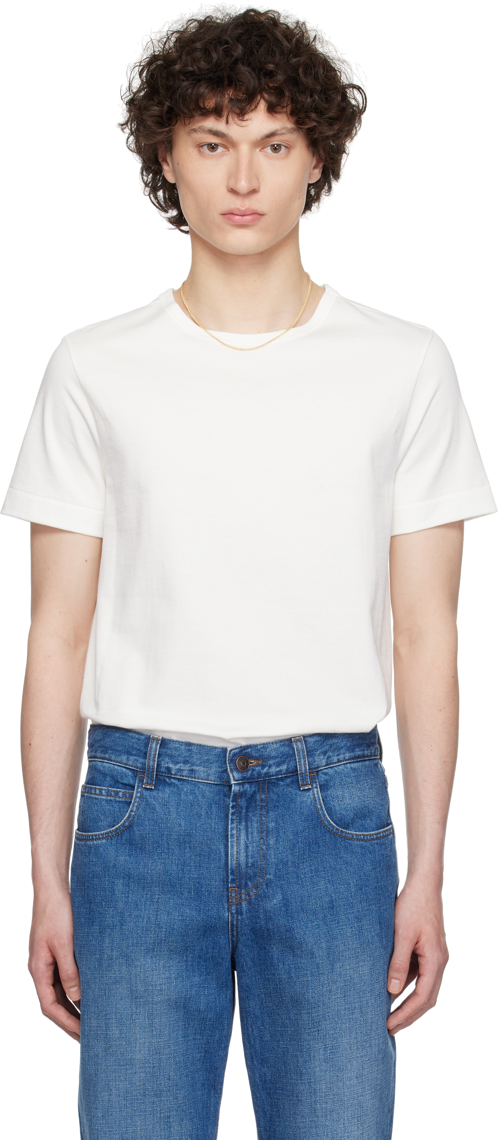 Shop Merz B Schwanen White 215 Loopwheeled T-shirt In 01 White