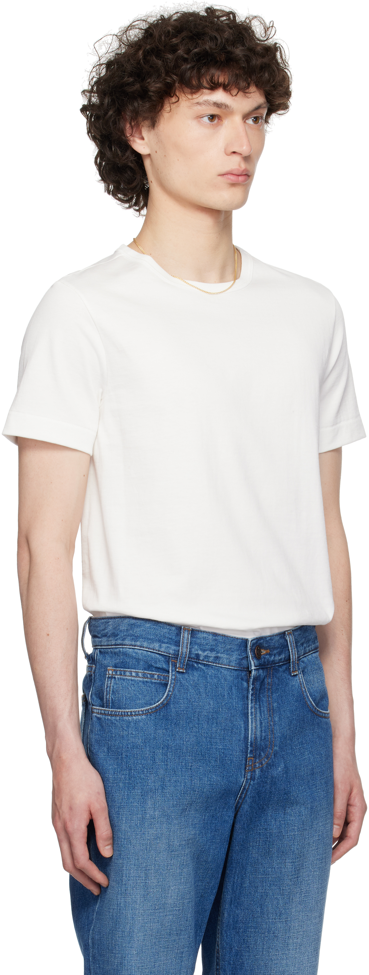 Shop Merz B Schwanen White 215 Loopwheeled T-shirt In 01 White