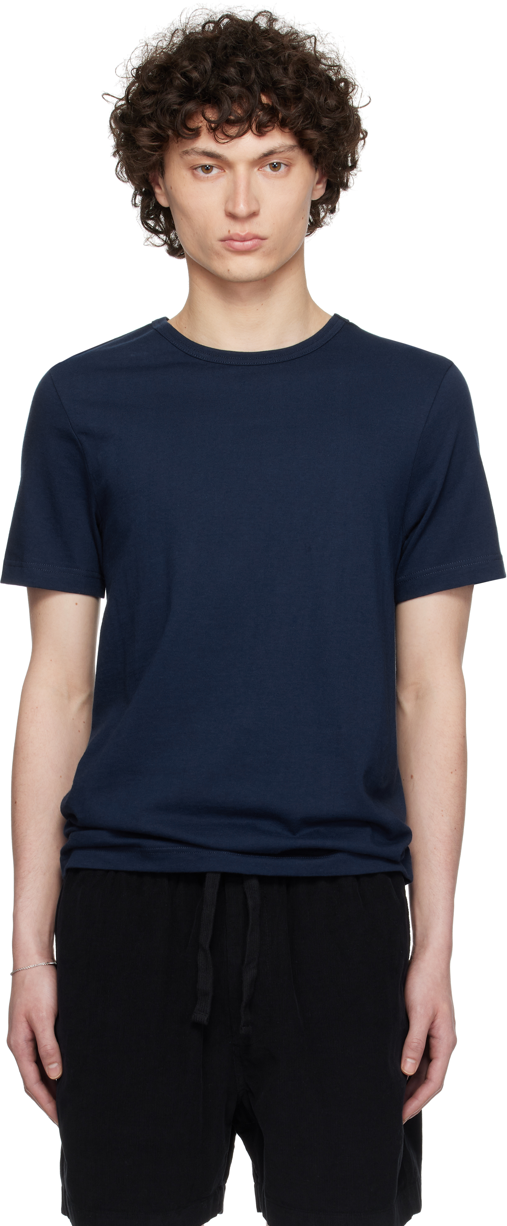 MERZ B SCHWANEN NAVY 1950S LOOPWHEELED T-SHIRT
