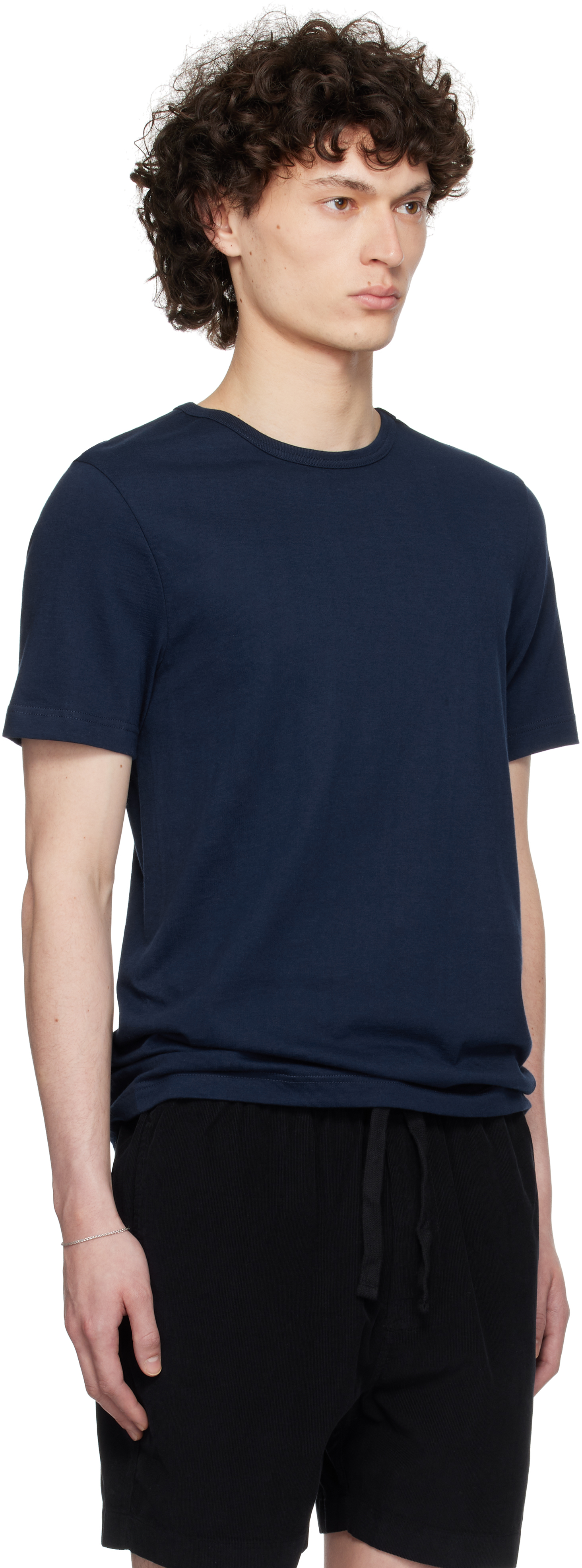 MERZ B SCHWANEN NAVY 1950S LOOPWHEELED T-SHIRT