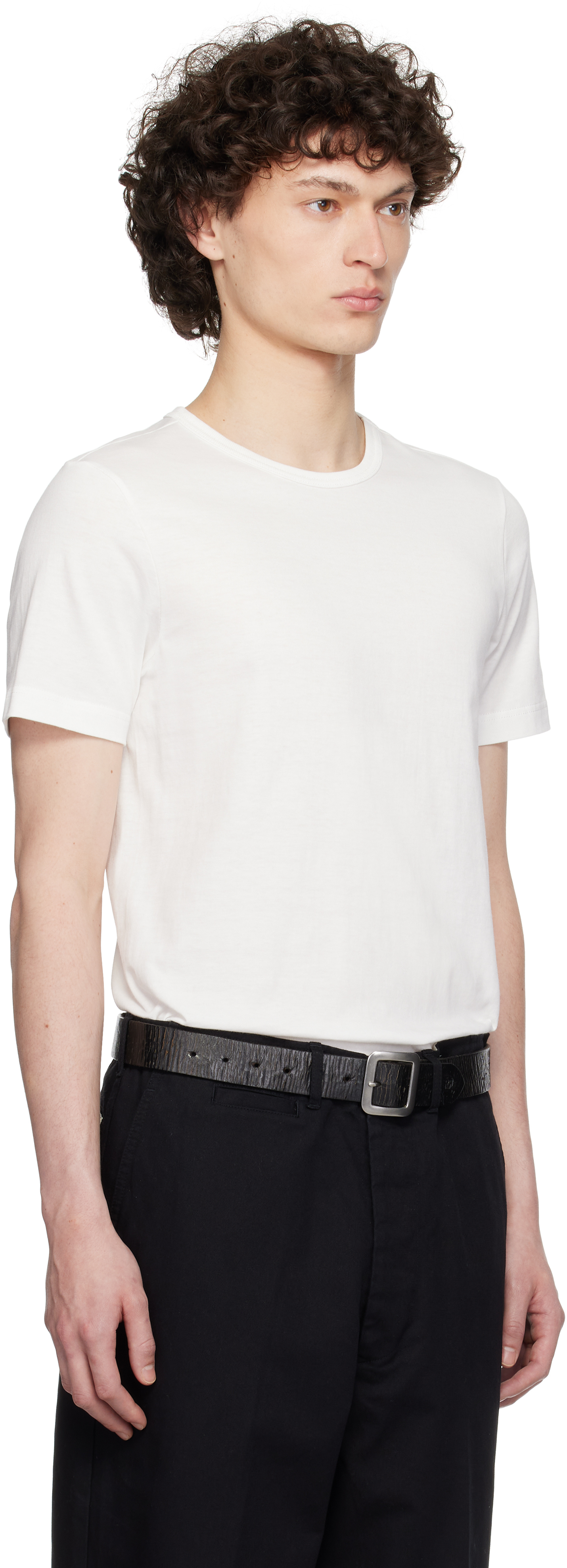 MERZ B SCHWANEN WHITE 1950S LOOPWHEELED T-SHIRT