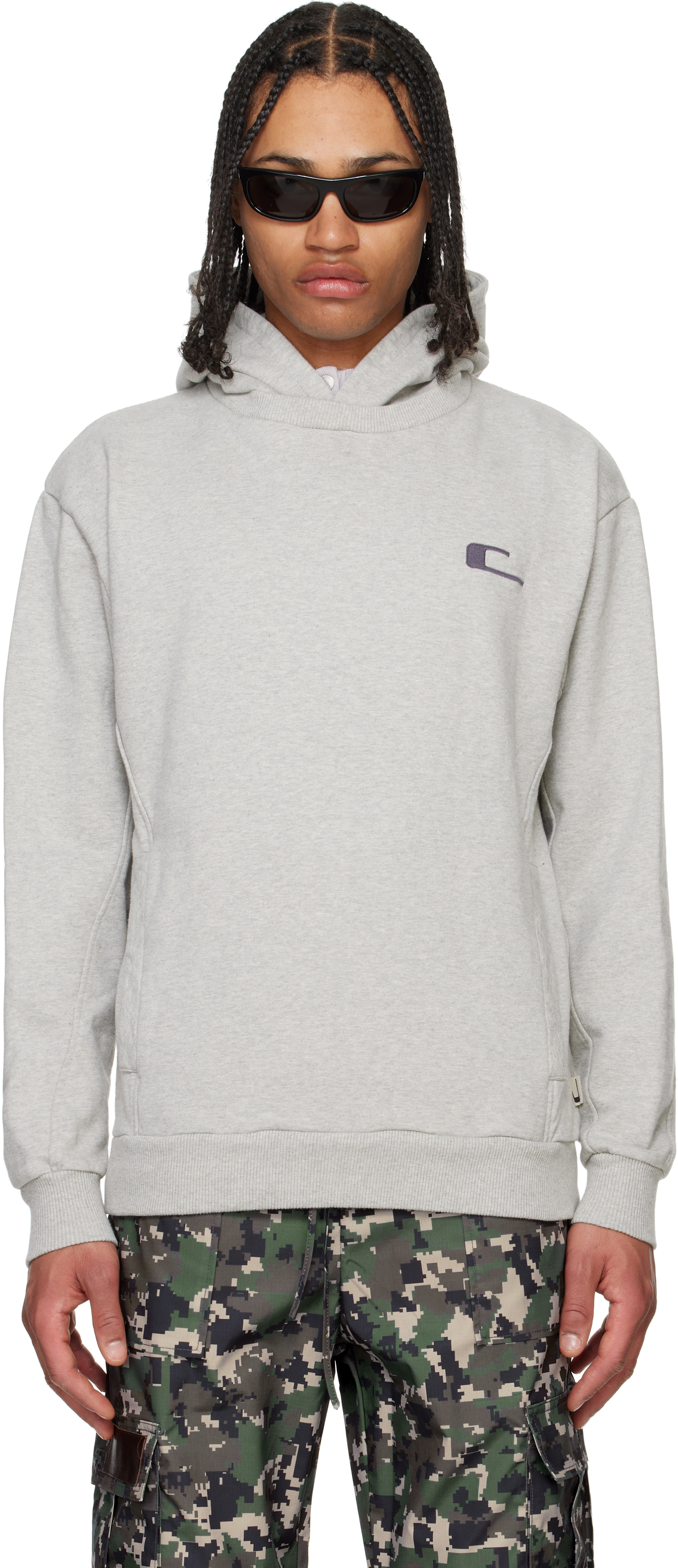 Gray Segre Layered Hoodie