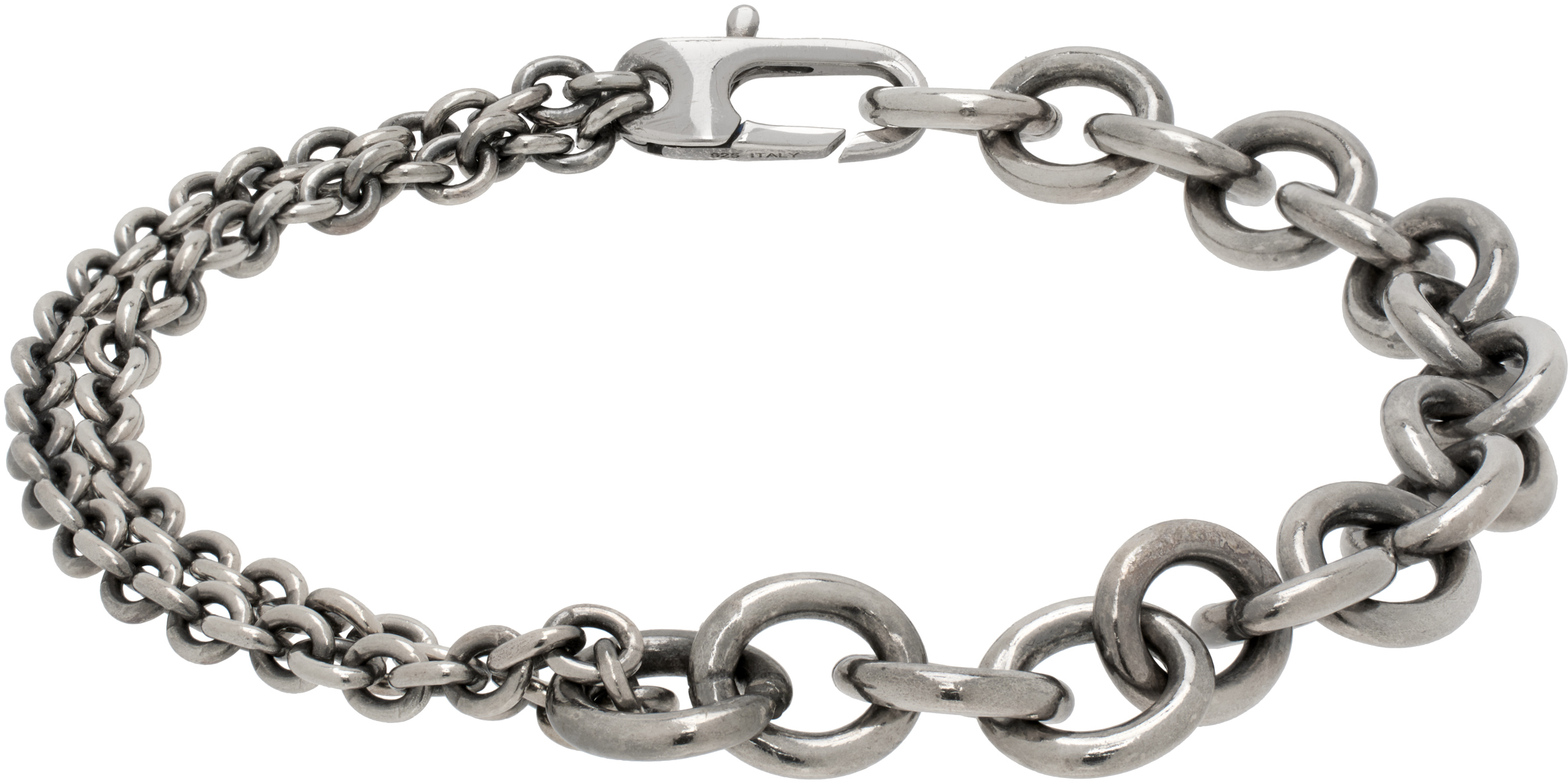 Silver Mixed Cable Chain Bracelet