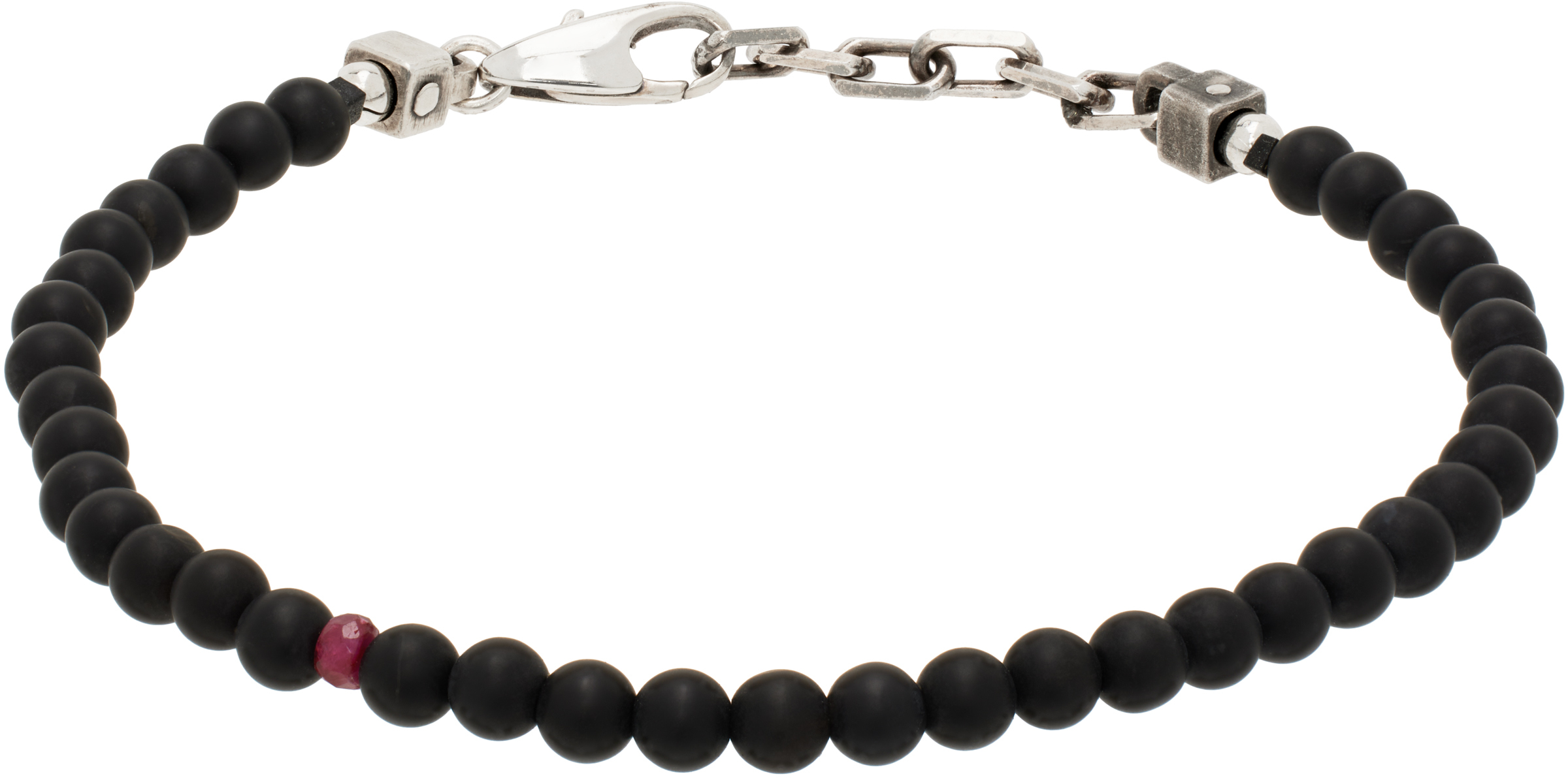 Natural 6mm Black Onyx Stone Beaded Bracelet – Round Black Gemstone Stretch Bracelet, Handmade