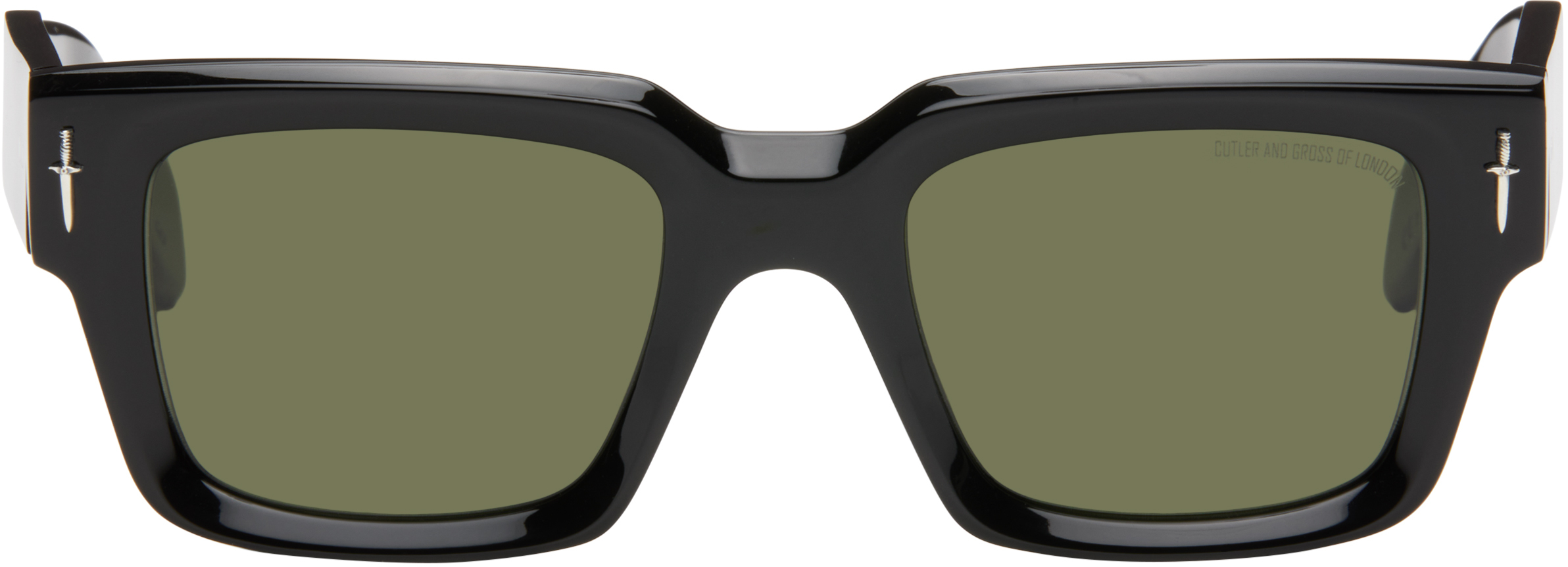 Black The Great Frog Edition Bones Link Rectangle Sunglasses