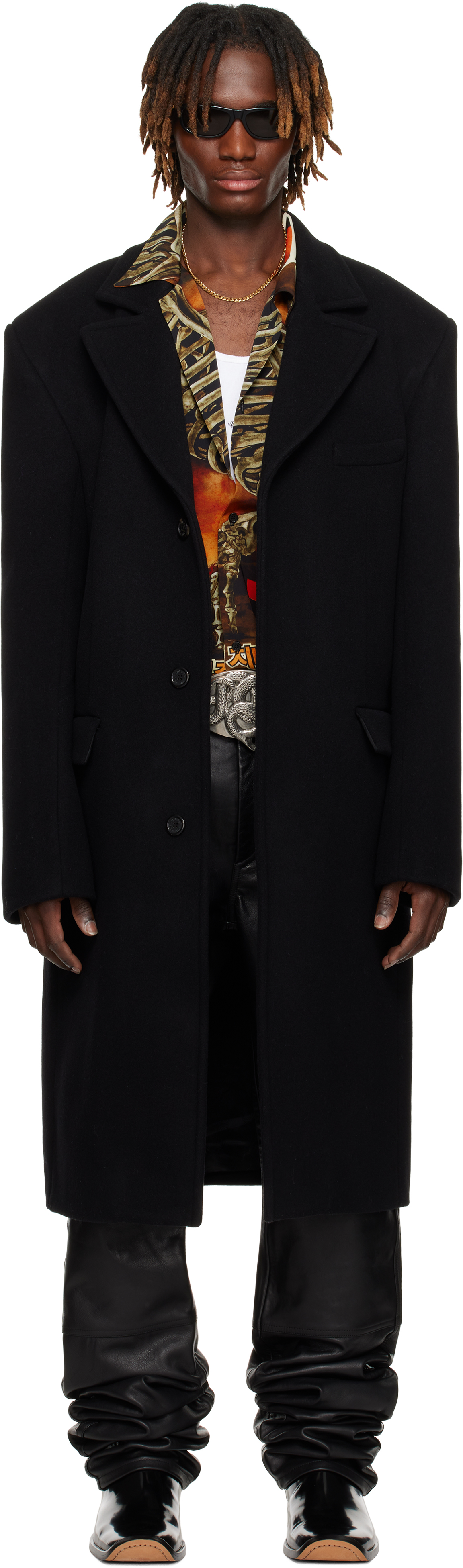 Black Melton Coat