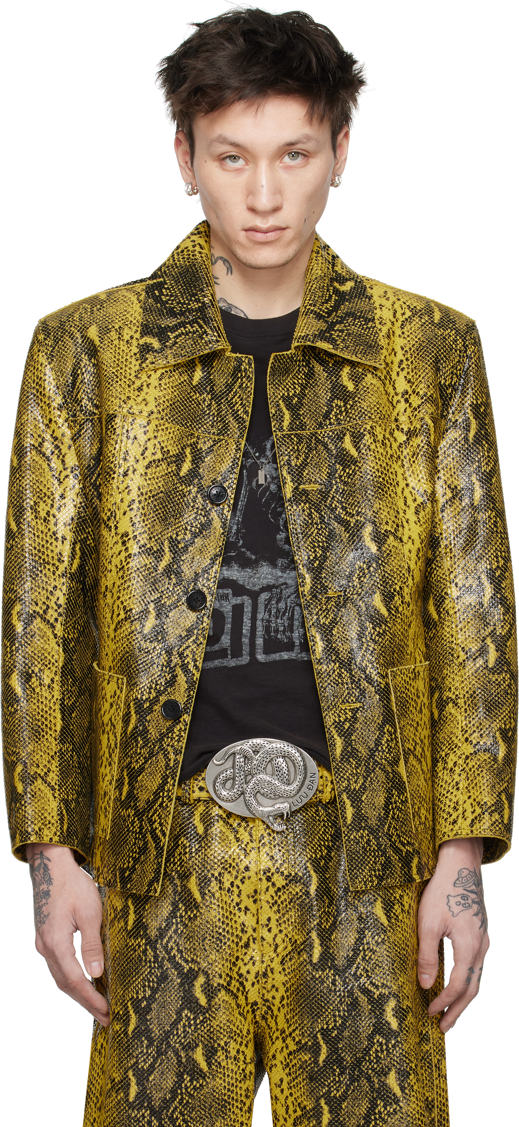 Black 
Yellow 
Year of the Snake
 Creep Leather Jacket