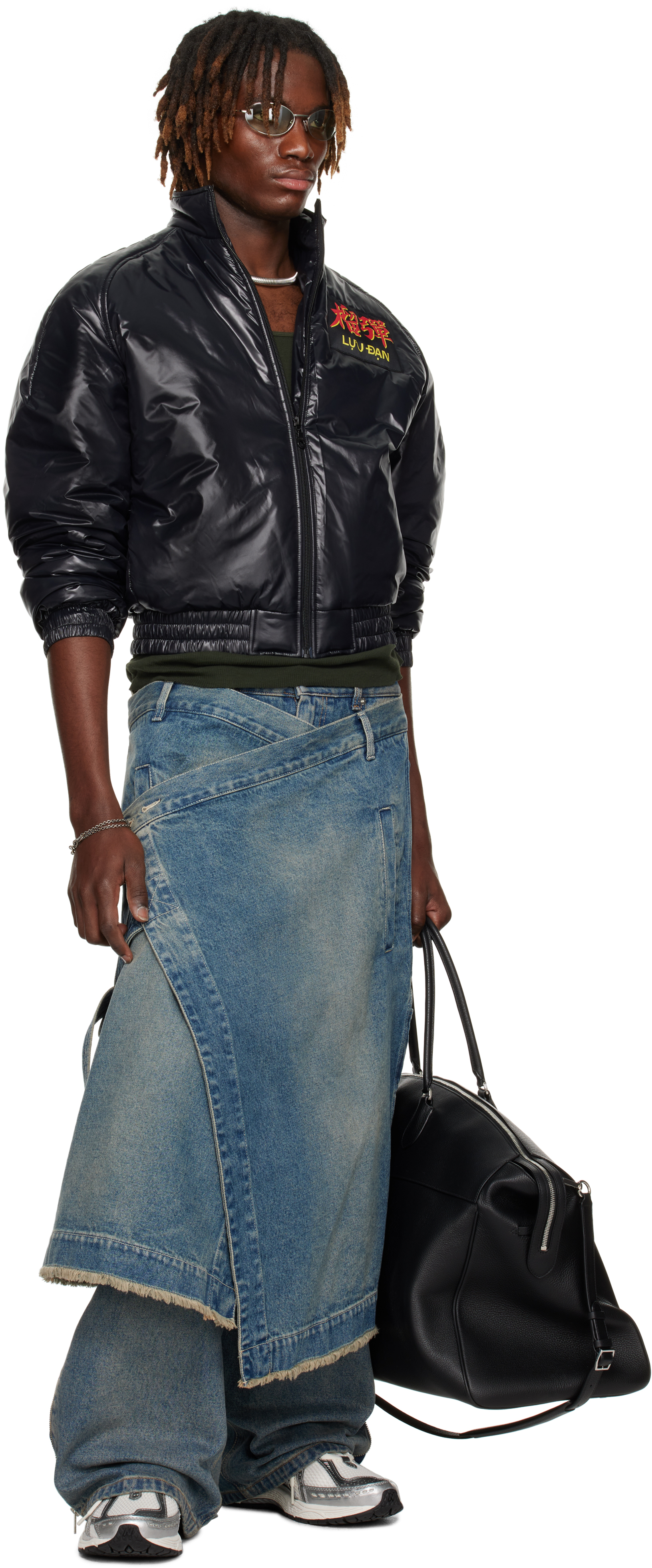The Row Black Xl George Travel Bag In Blpl Black Pld