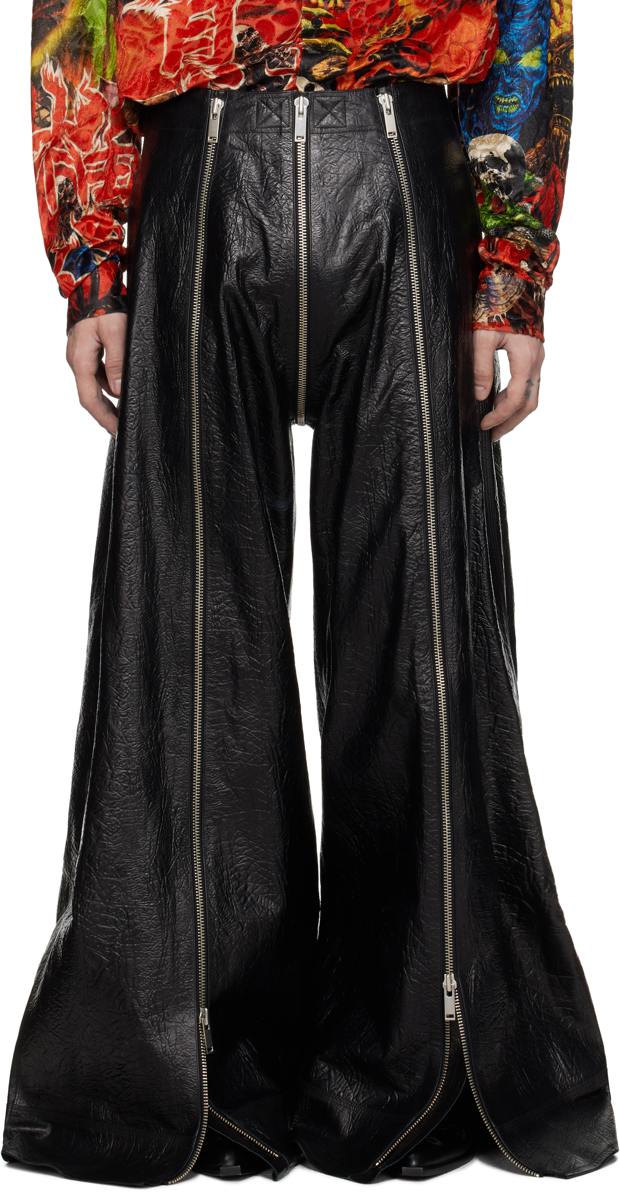 Black Flight Leather Pants