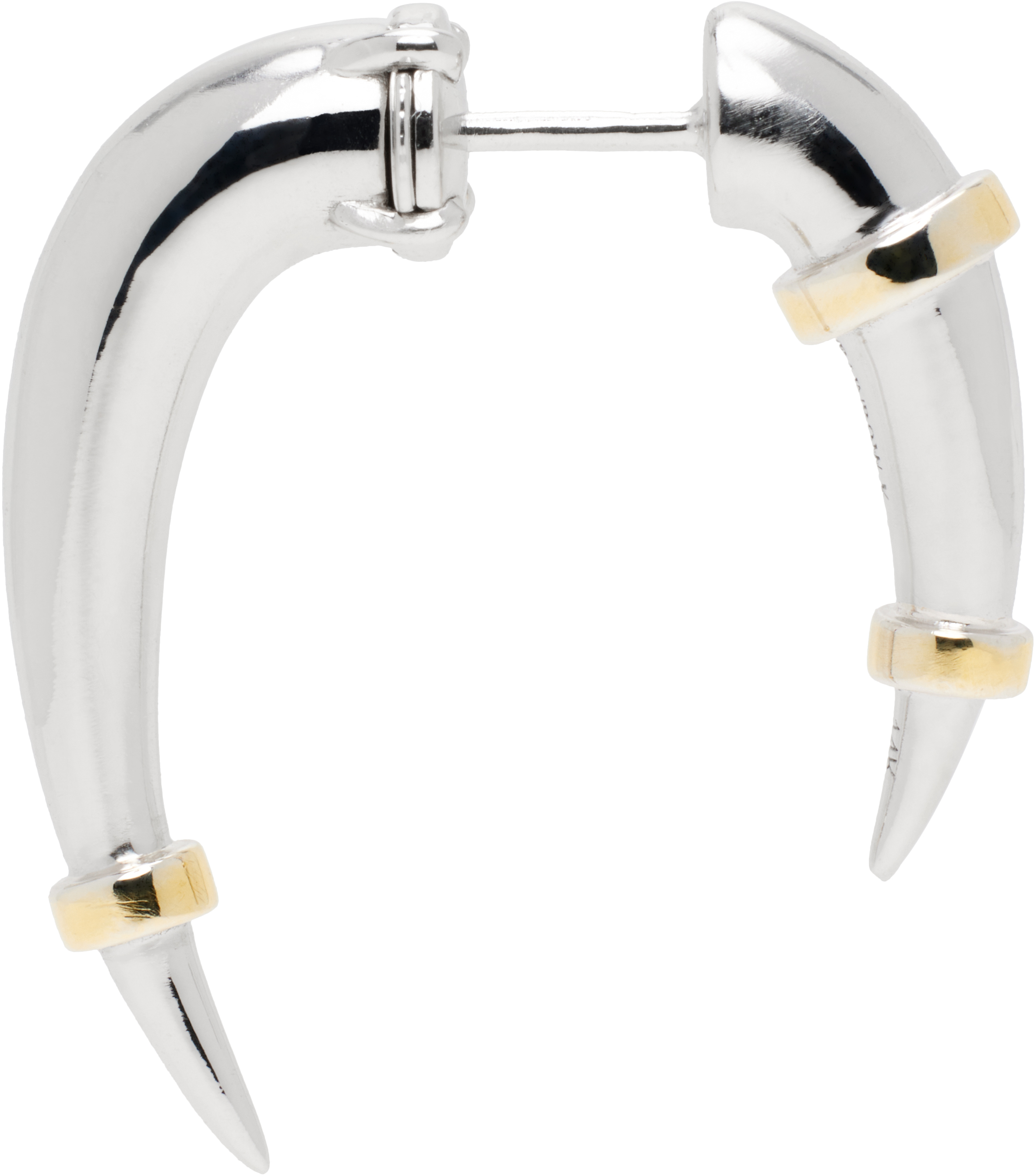 White Gold Horn Single Earring