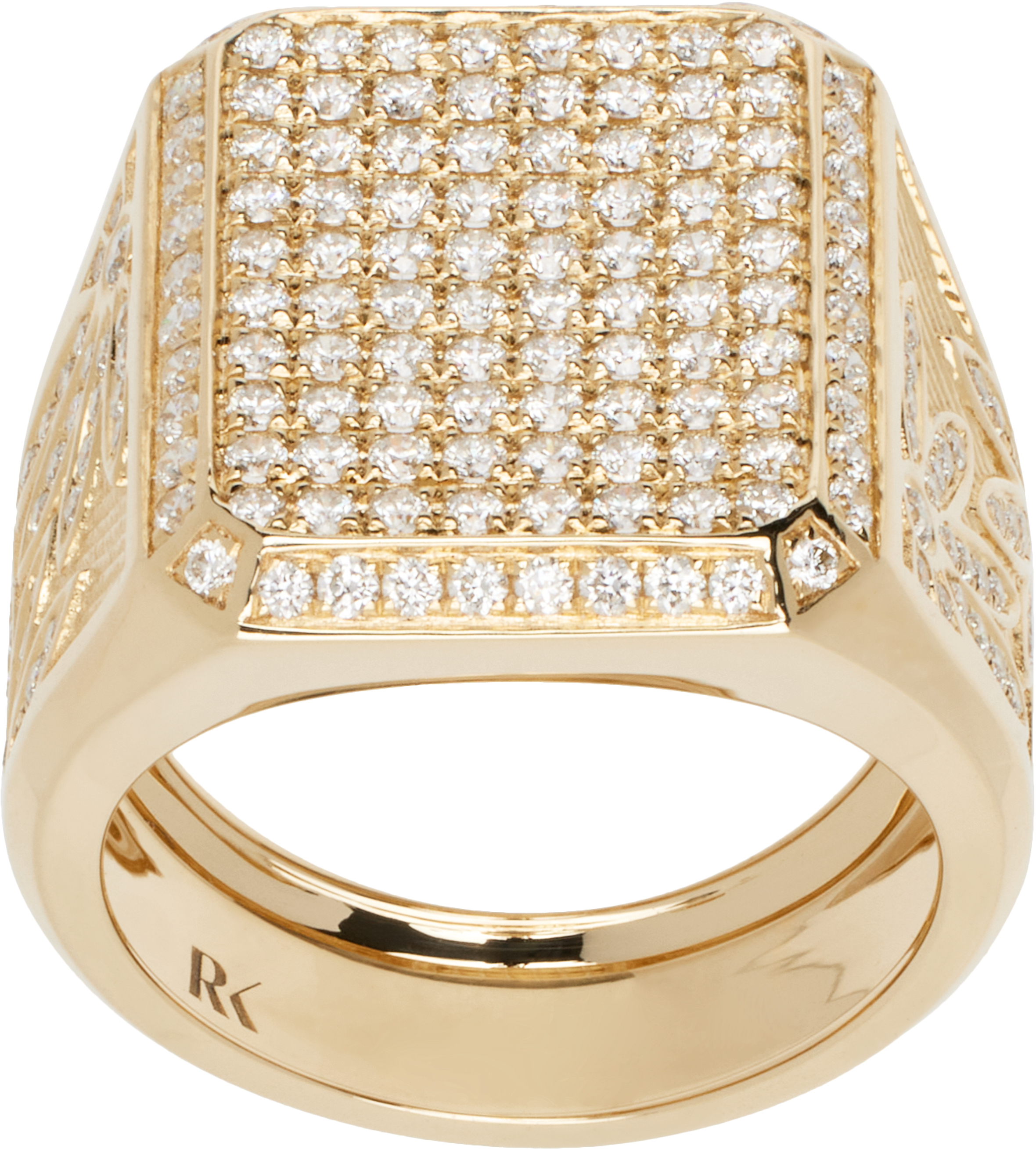 Gold Diamond Signet Ring