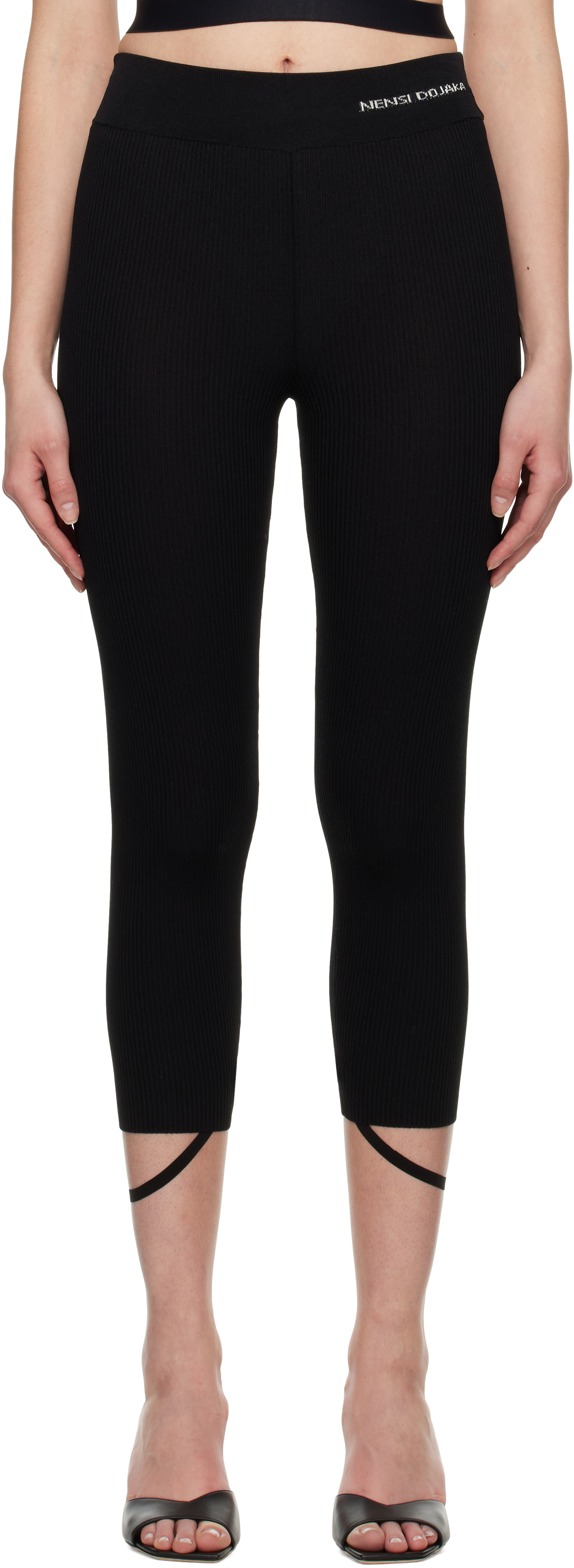 Nensi Dojaka Blackwhite Sadie Leggings In Black