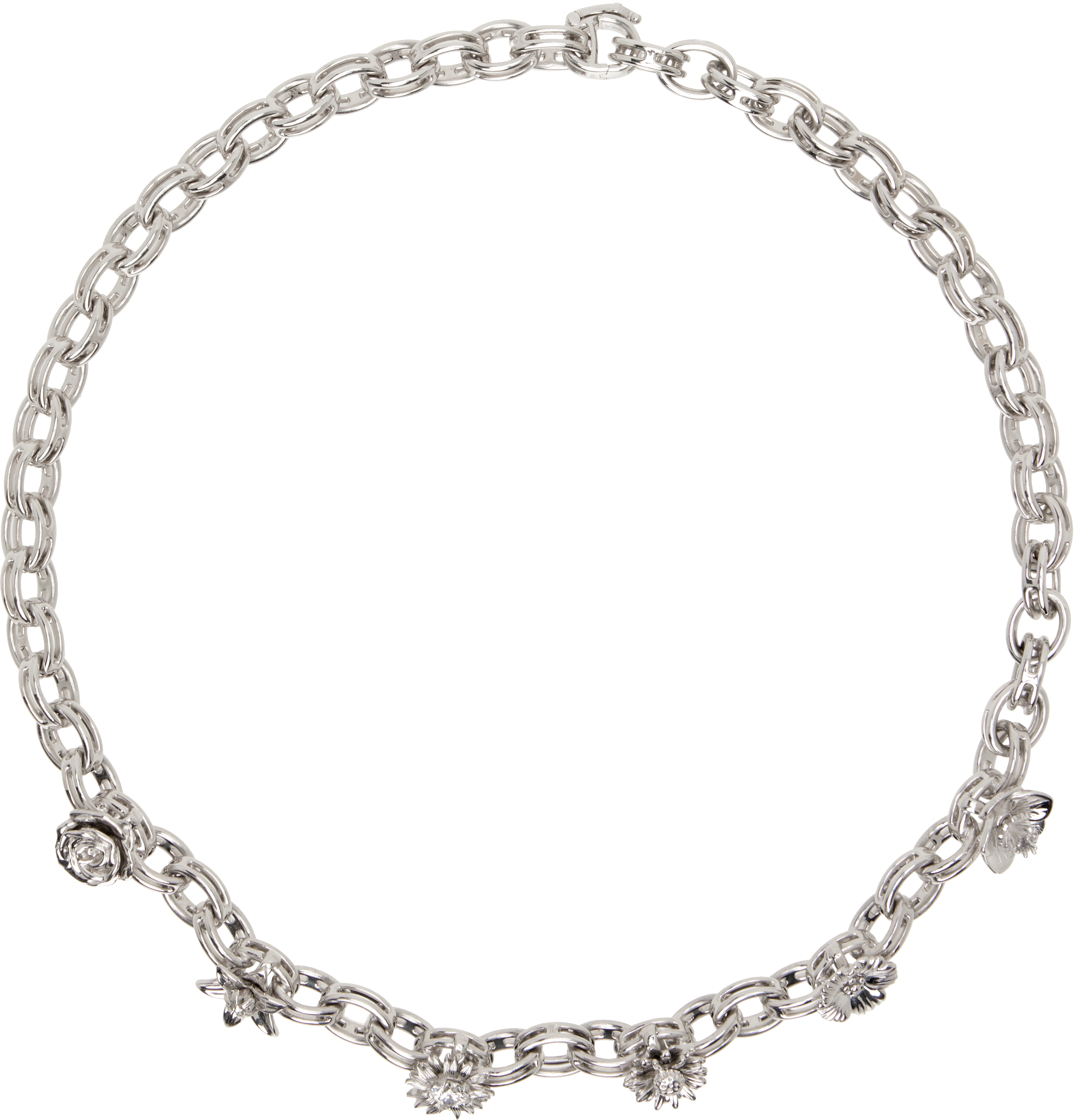 SSENSE Exclusive Silver Maxi Flora Necklace