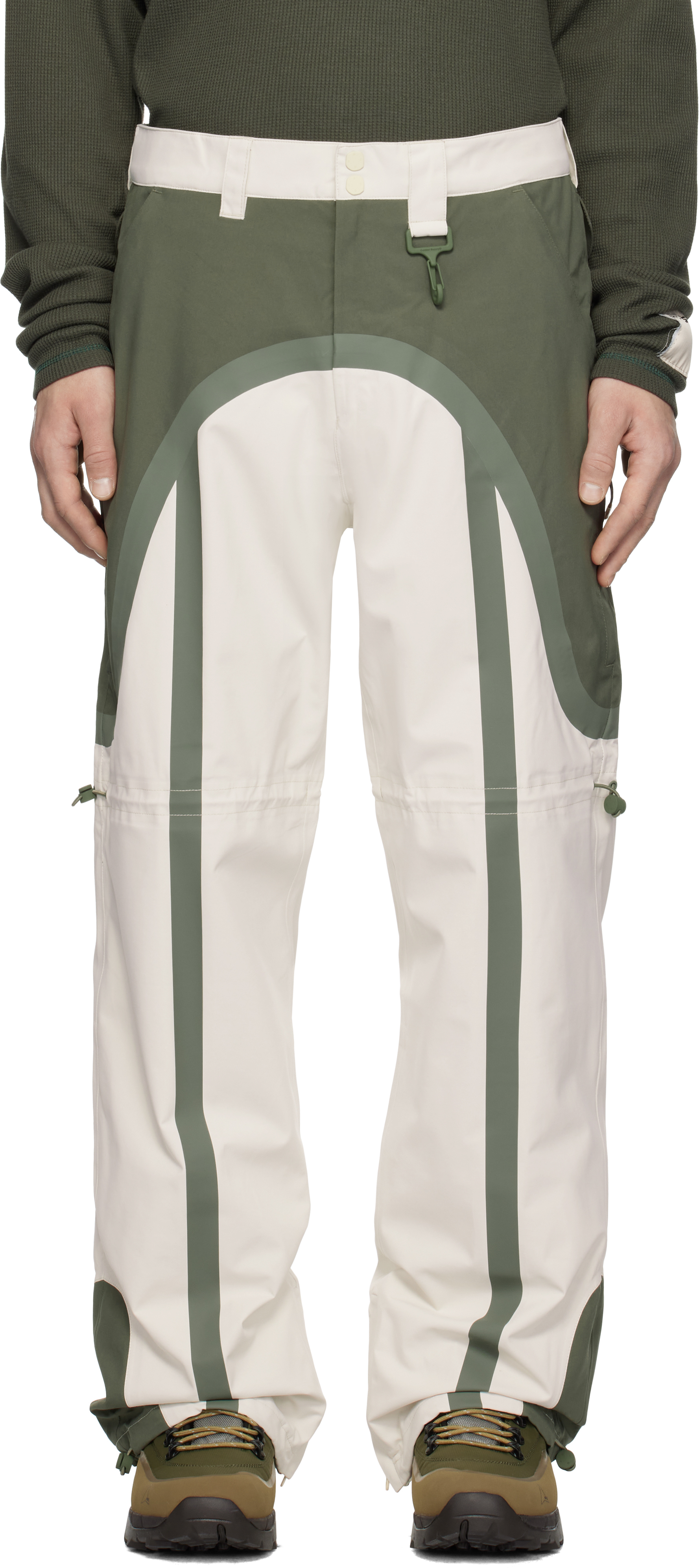 Khaki Taped Seam Nylon Shell Track Pants