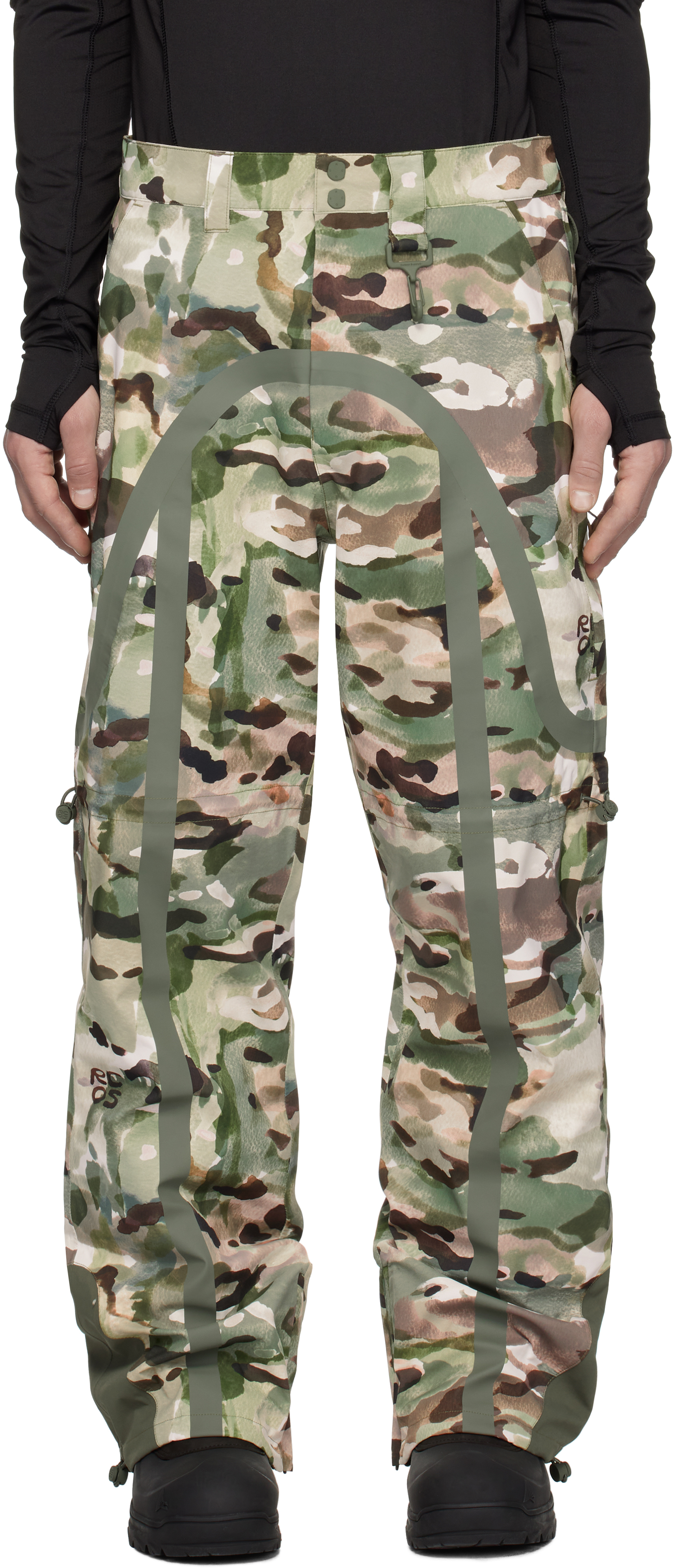 Khaki Taped Seam Nylon Shell Track Pants