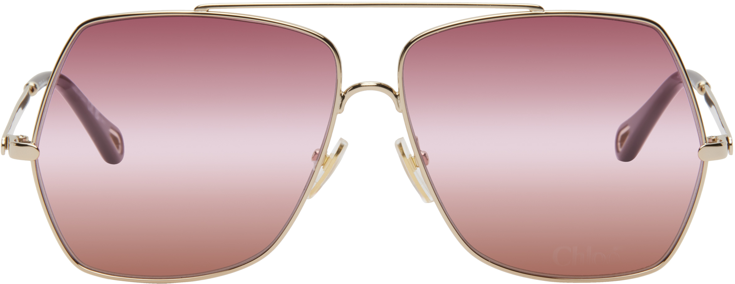 Chloé: Gold Aly Sunglasses | SSENSE