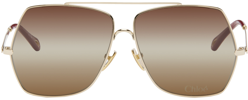 Gold Aly Sunglasses by Chloé on Sale