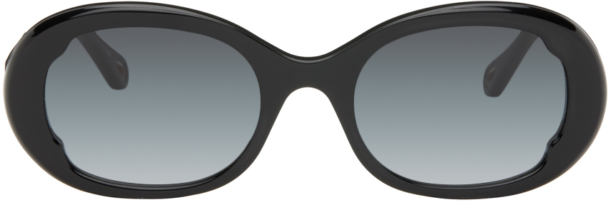 Chloé Black Oval Sunglasses